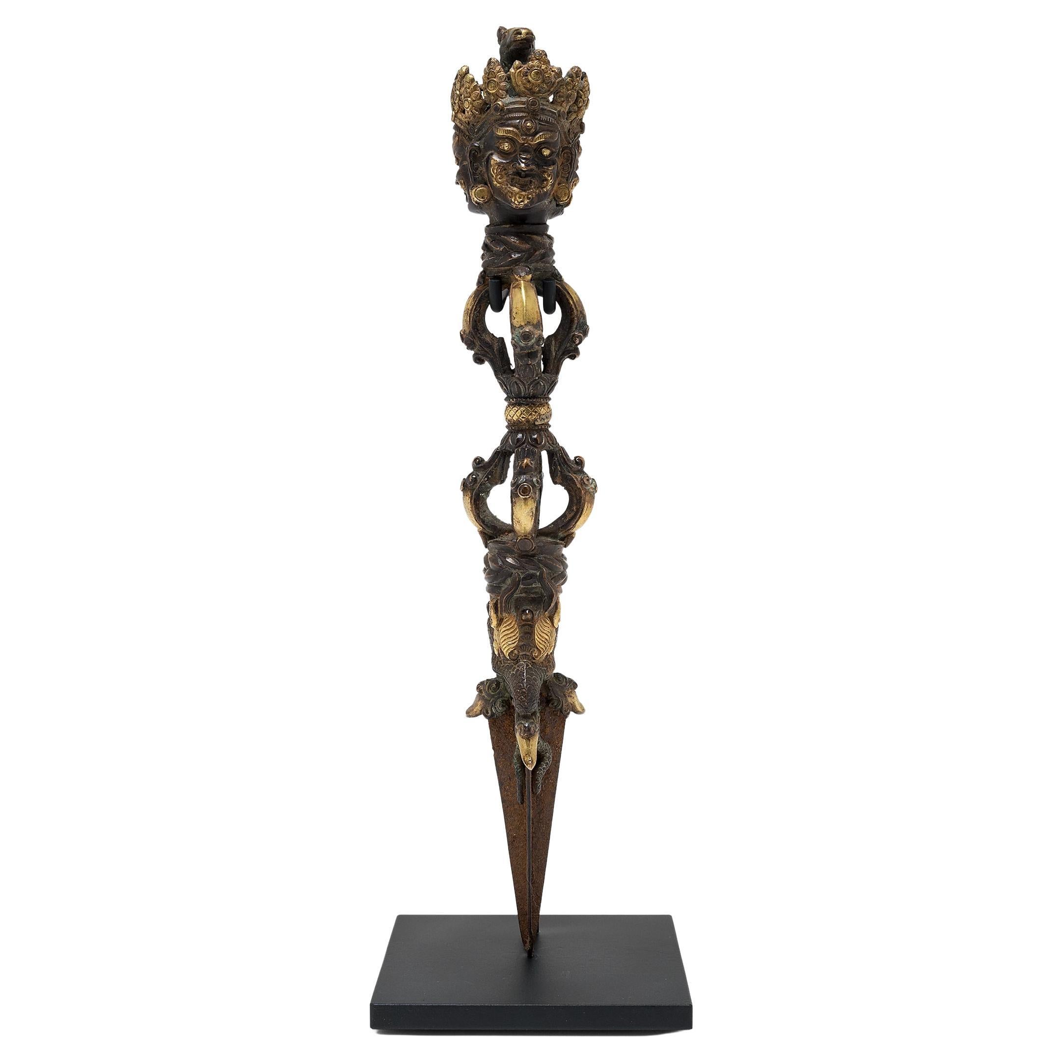 Tibetan Bronze Phurba Dagger, c. 1850