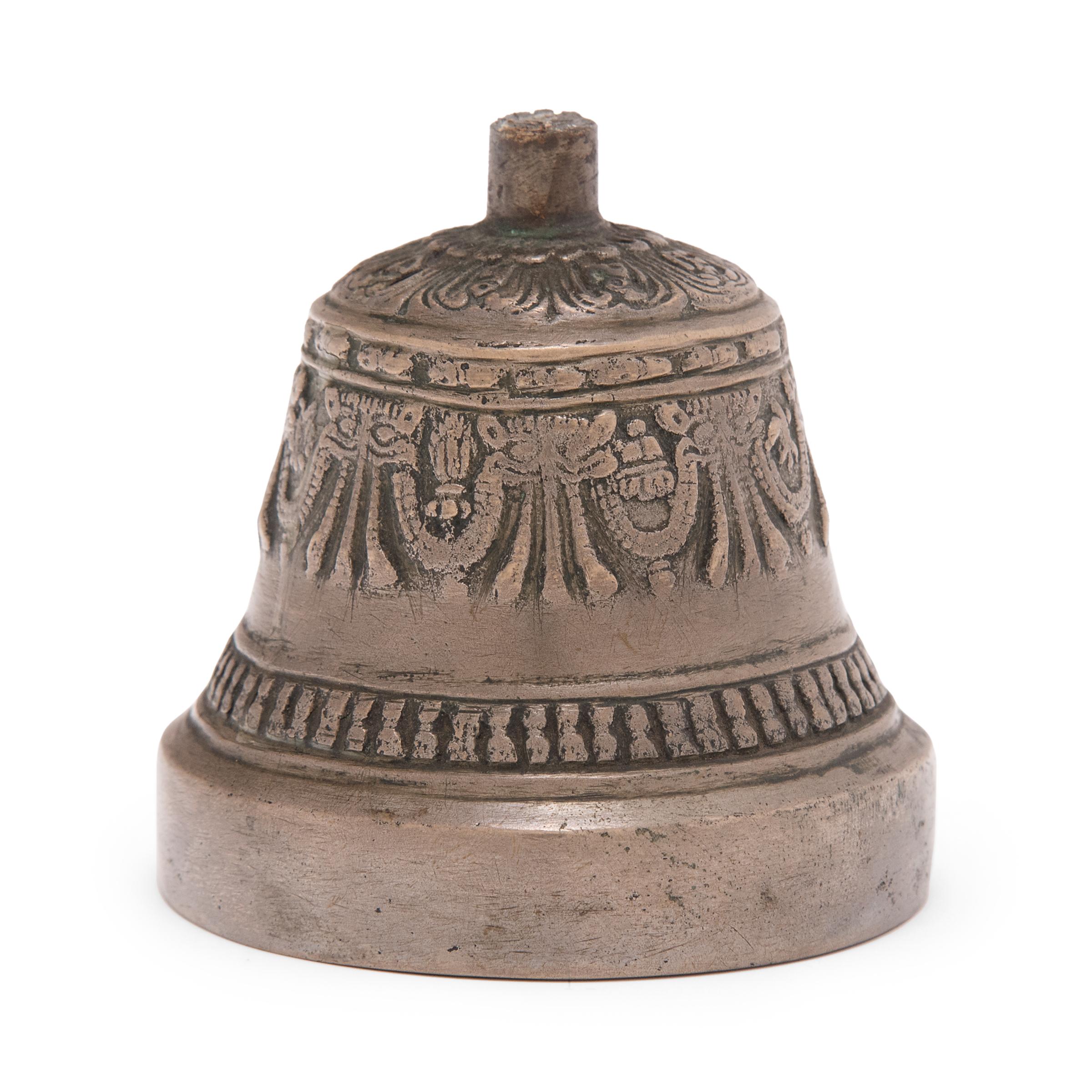 Cast Tibetan Bronze Prayer Bell, c. 1800 For Sale