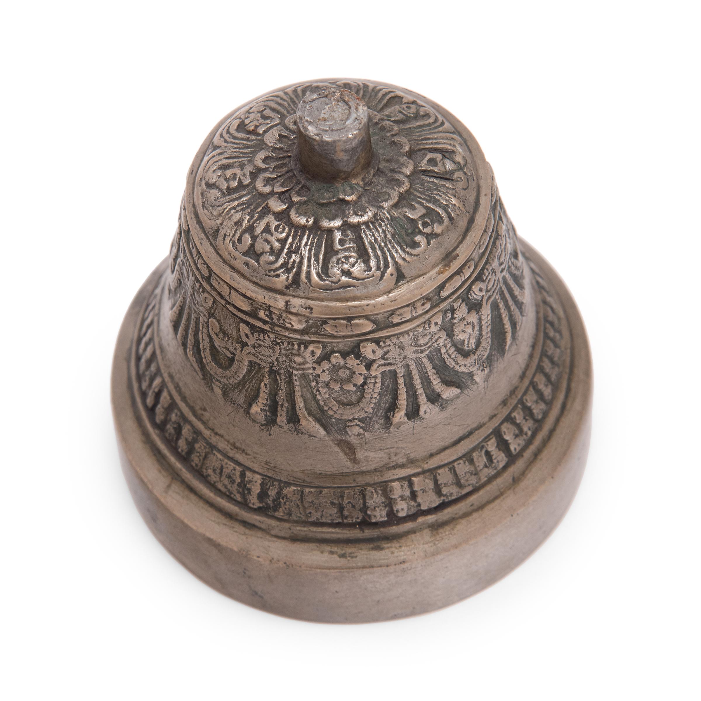Cast Tibetan Bronze Prayer Bell, c. 1800 For Sale