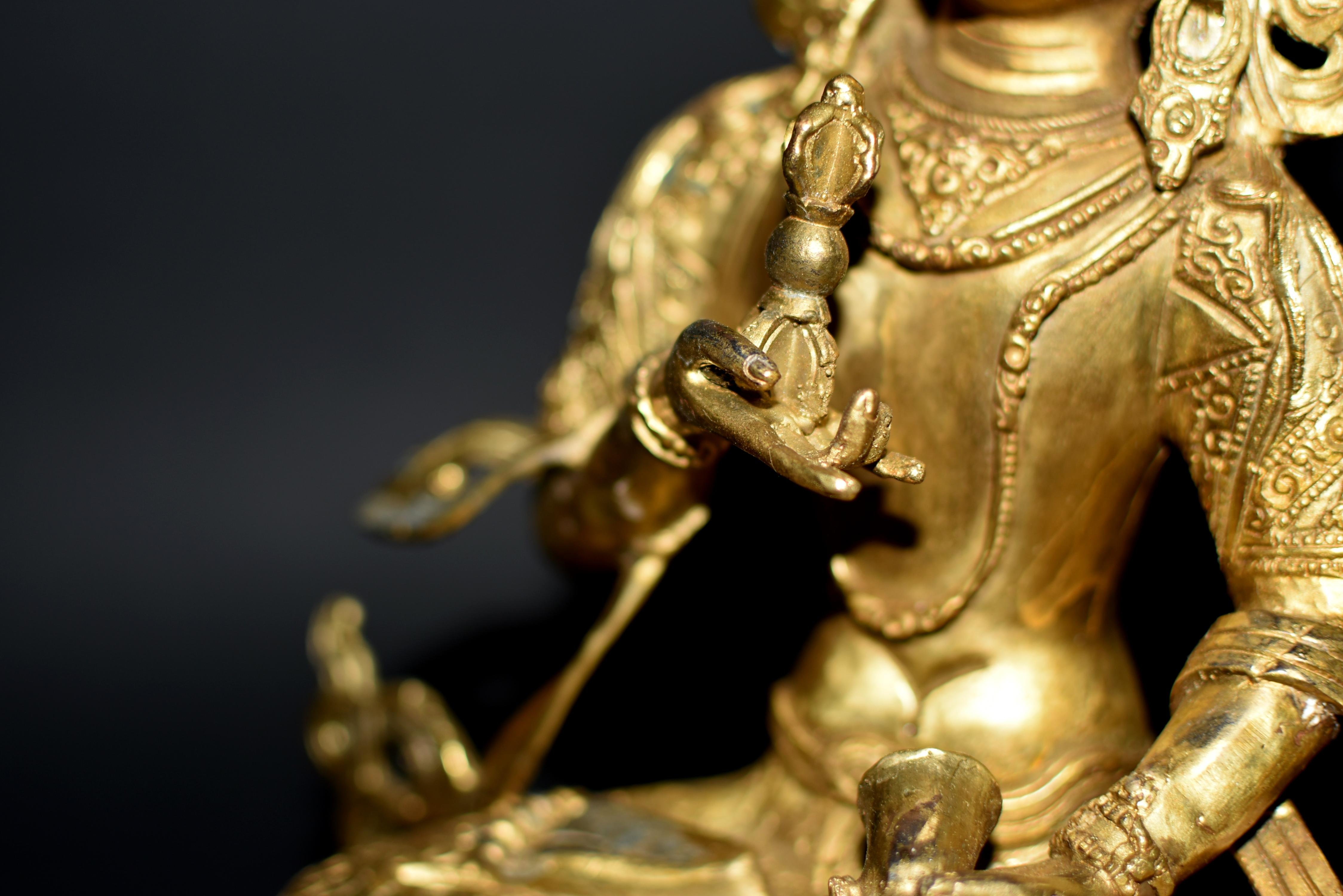 Tibetischer Buddha Vajrasattva aus vergoldeter Bronze 12