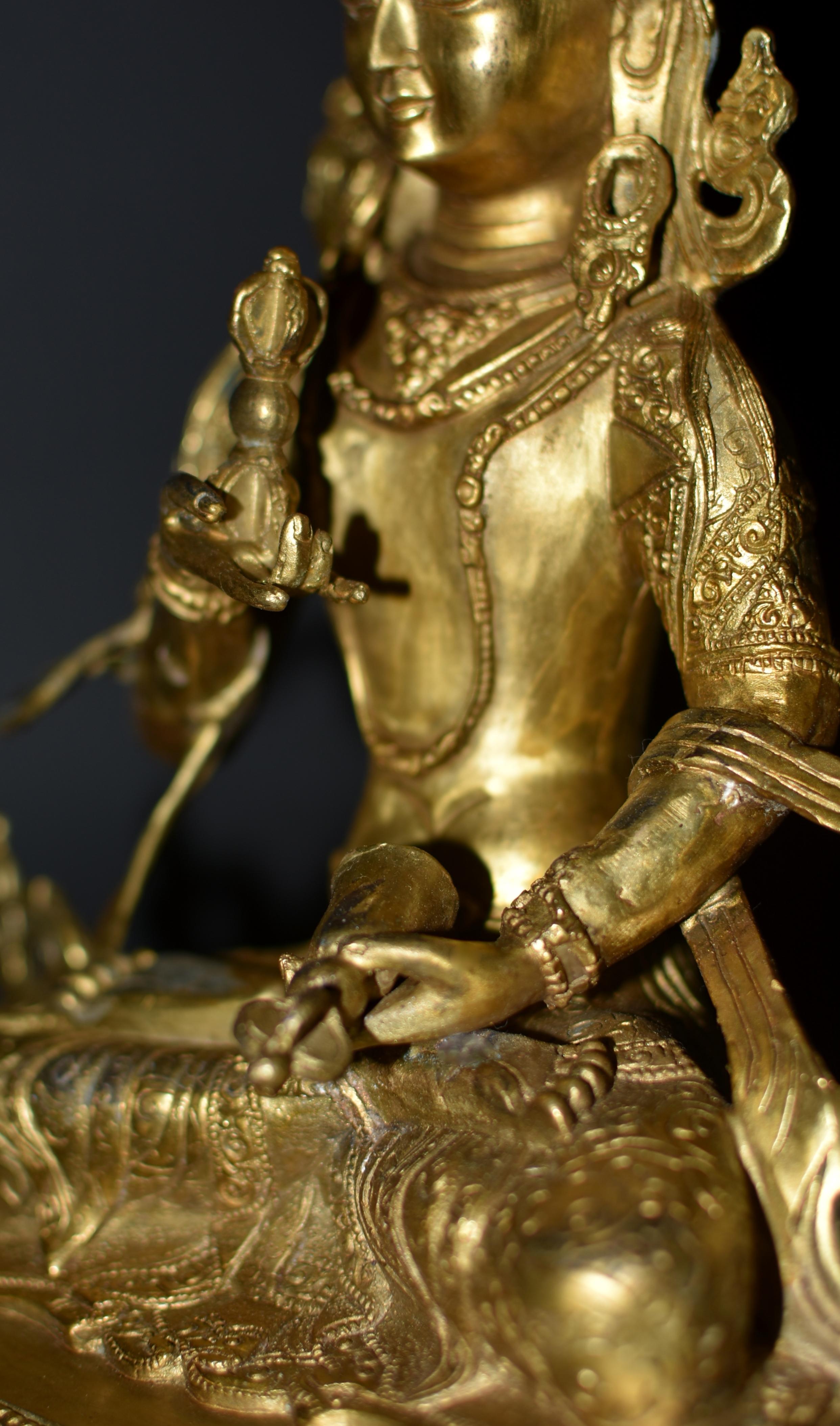 Tibetan Buddha Vajrasattva Gilt Bronze 12