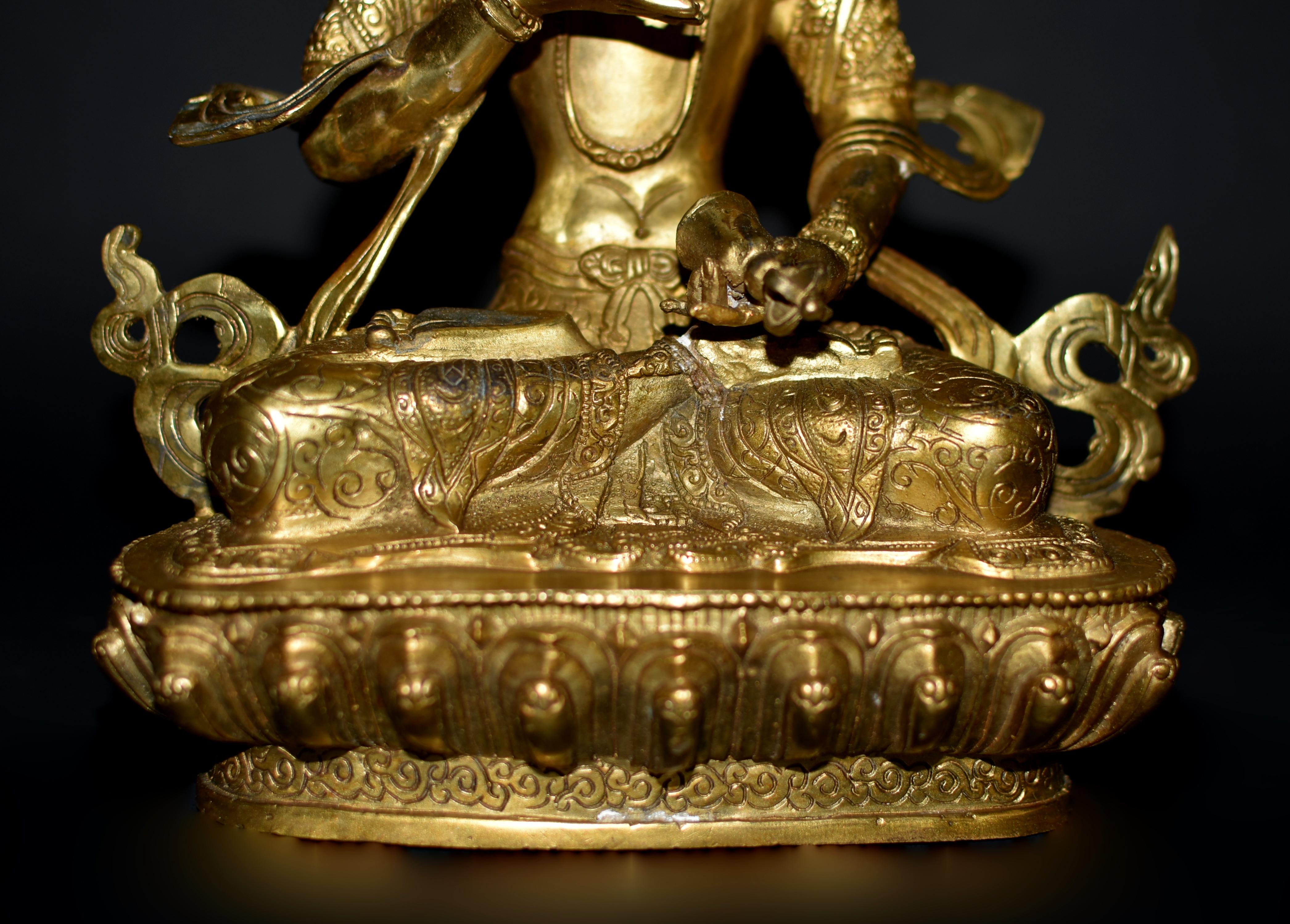 20th Century Tibetan Buddha Vajrasattva Gilt Bronze 12