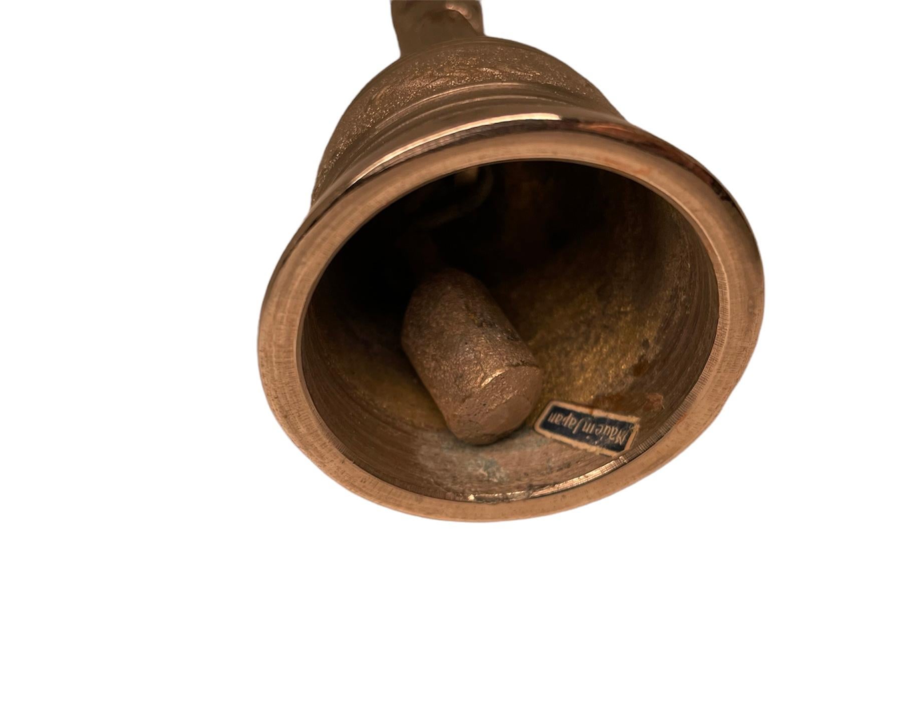 20th Century Tibetan Buddhism Silver Overlay Wood and Metal Bell For Sale