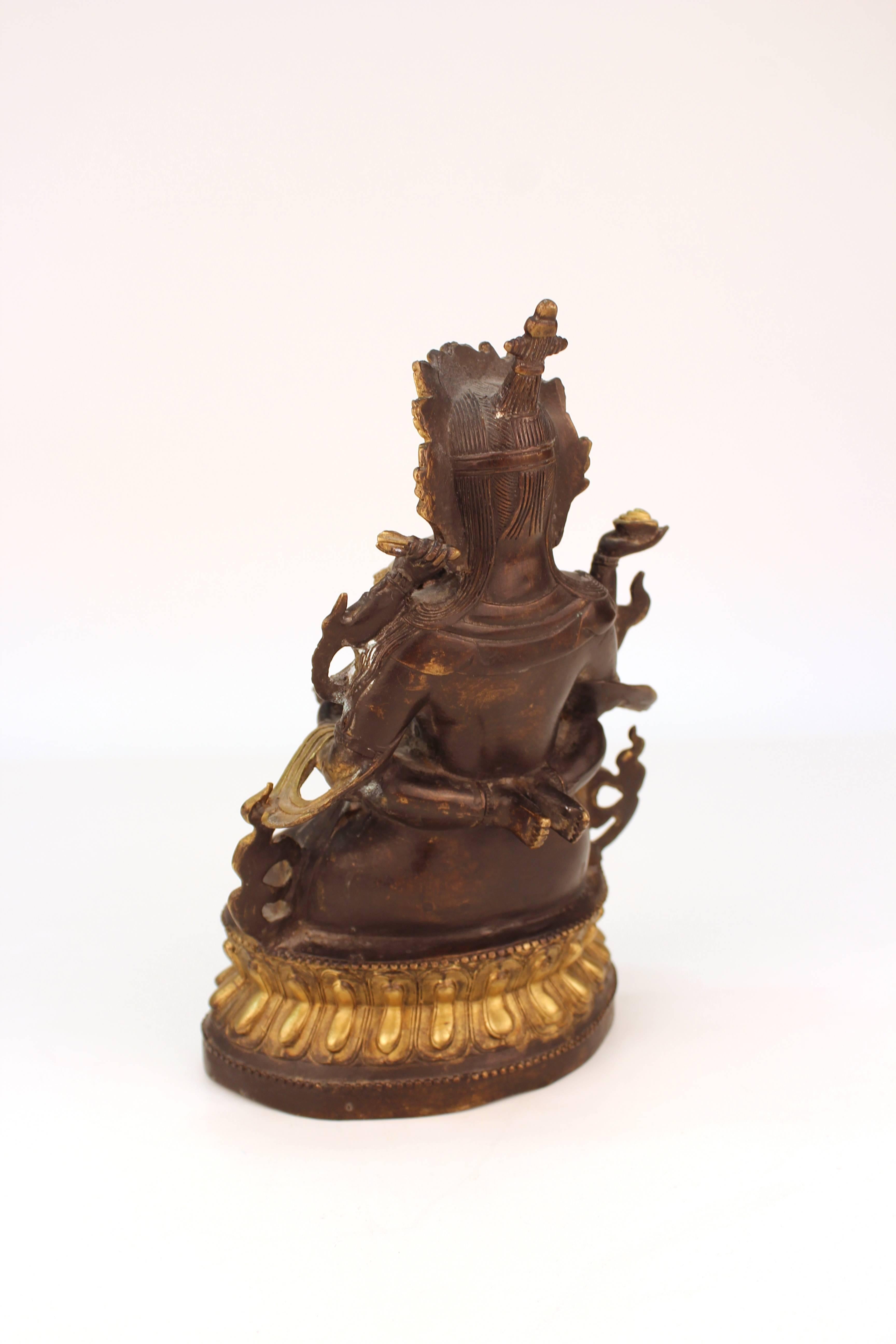 Gilt Tibetan Buddhist Erotic Bronze of Vajrasattva and His Consort