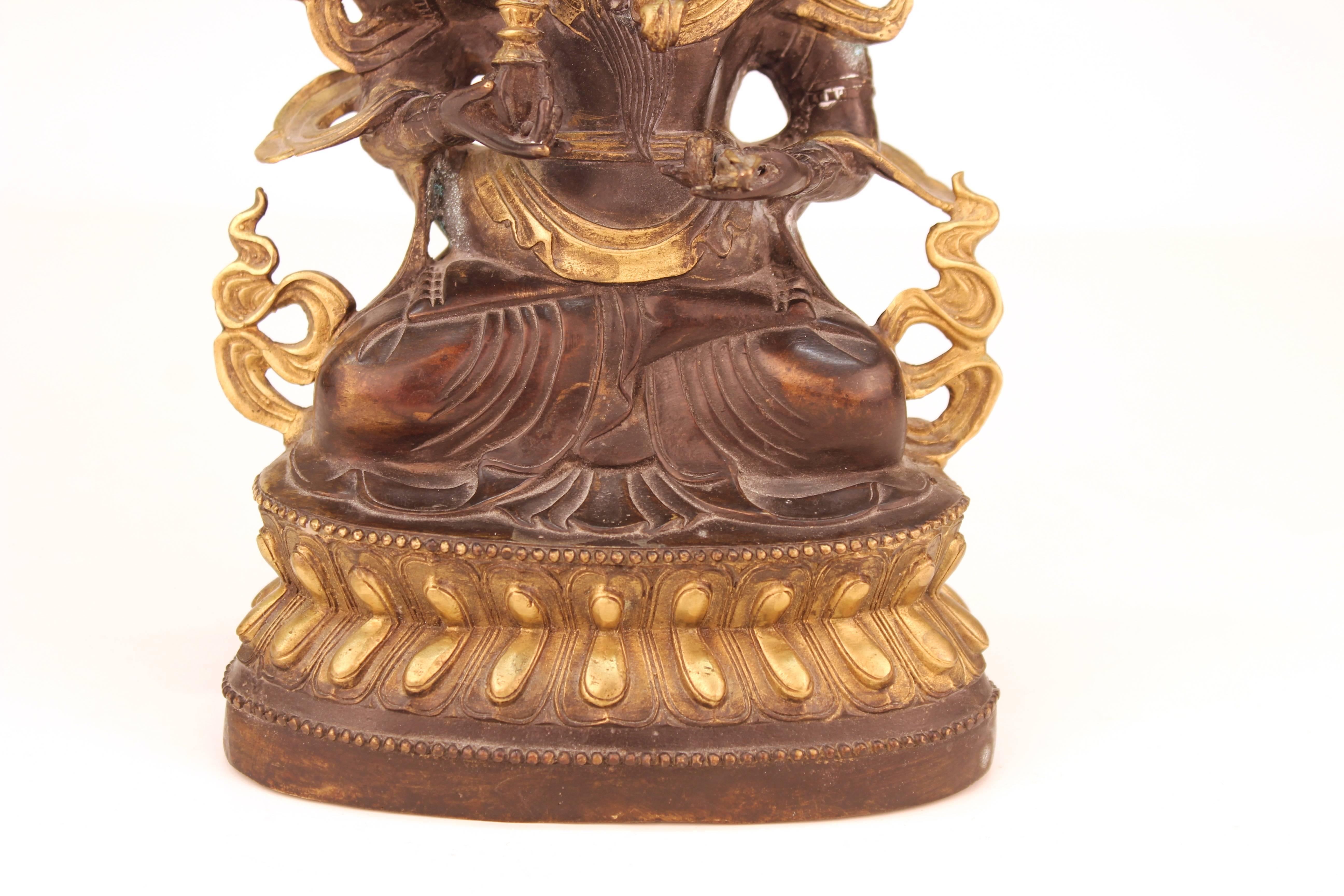 Tibetan Buddhist Erotic Bronze of Vajrasattva and His Consort 1
