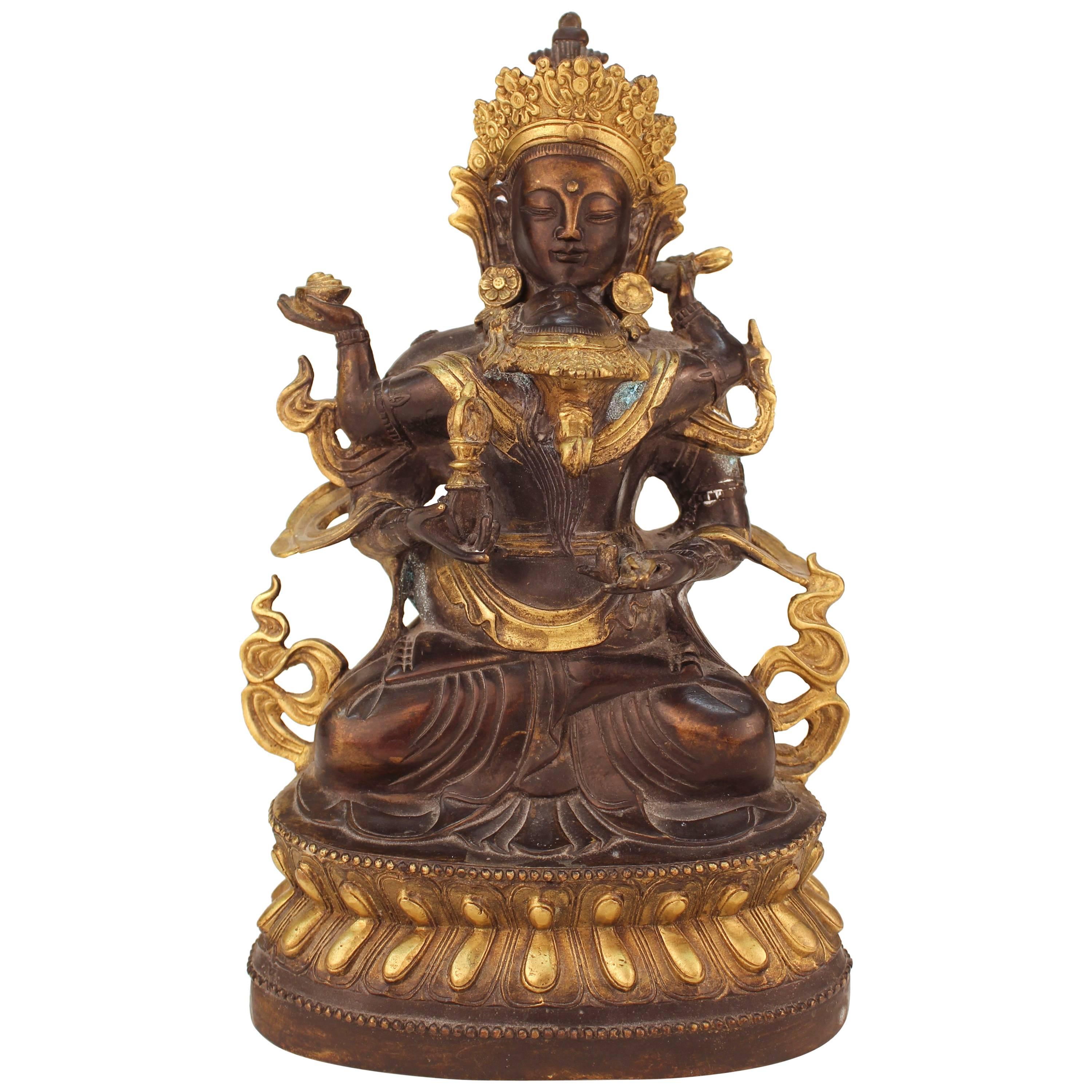 Tibetan Buddhist Erotic Bronze of Vajrasattva and His Consort