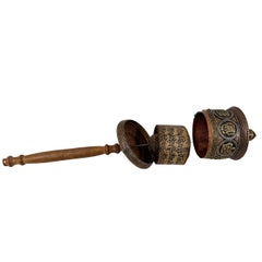 Tibetan Buddhist Handcrafted Handheld Spinning Prayer Wheel