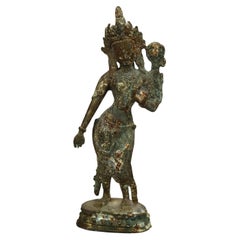 Sculpture de Bouddha Shiva dansant en bronze coulé tibétain 20ème siècle