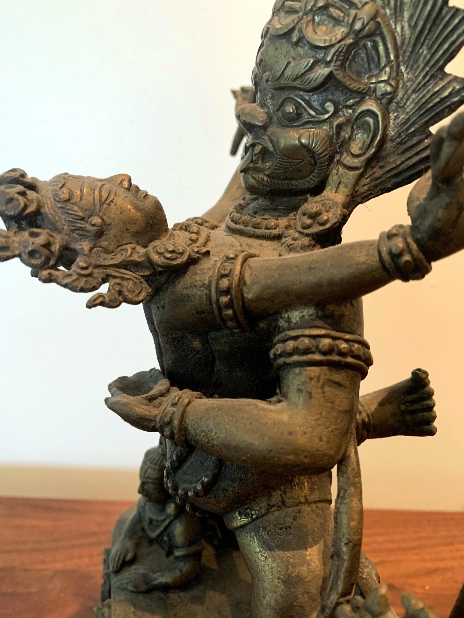 Tibetan Cast Bronze Statue of Yamantaka For Sale 5