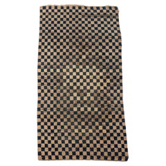 Alfombra tibetana Khaden con diseño de tablero de ajedrez, 142 cm x 76 cm