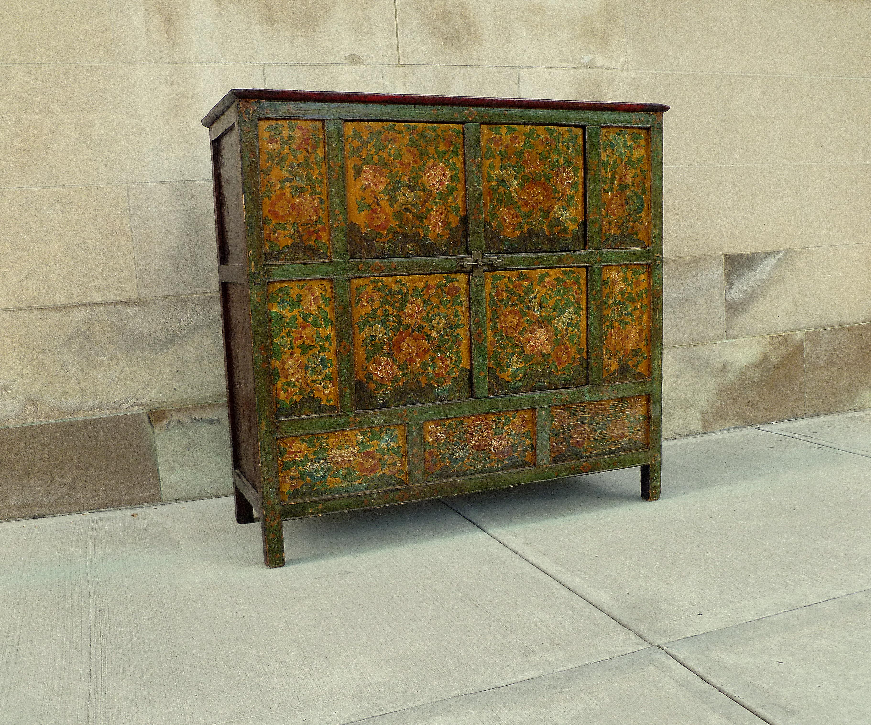 Tibetan Chest with Floral Motif 1