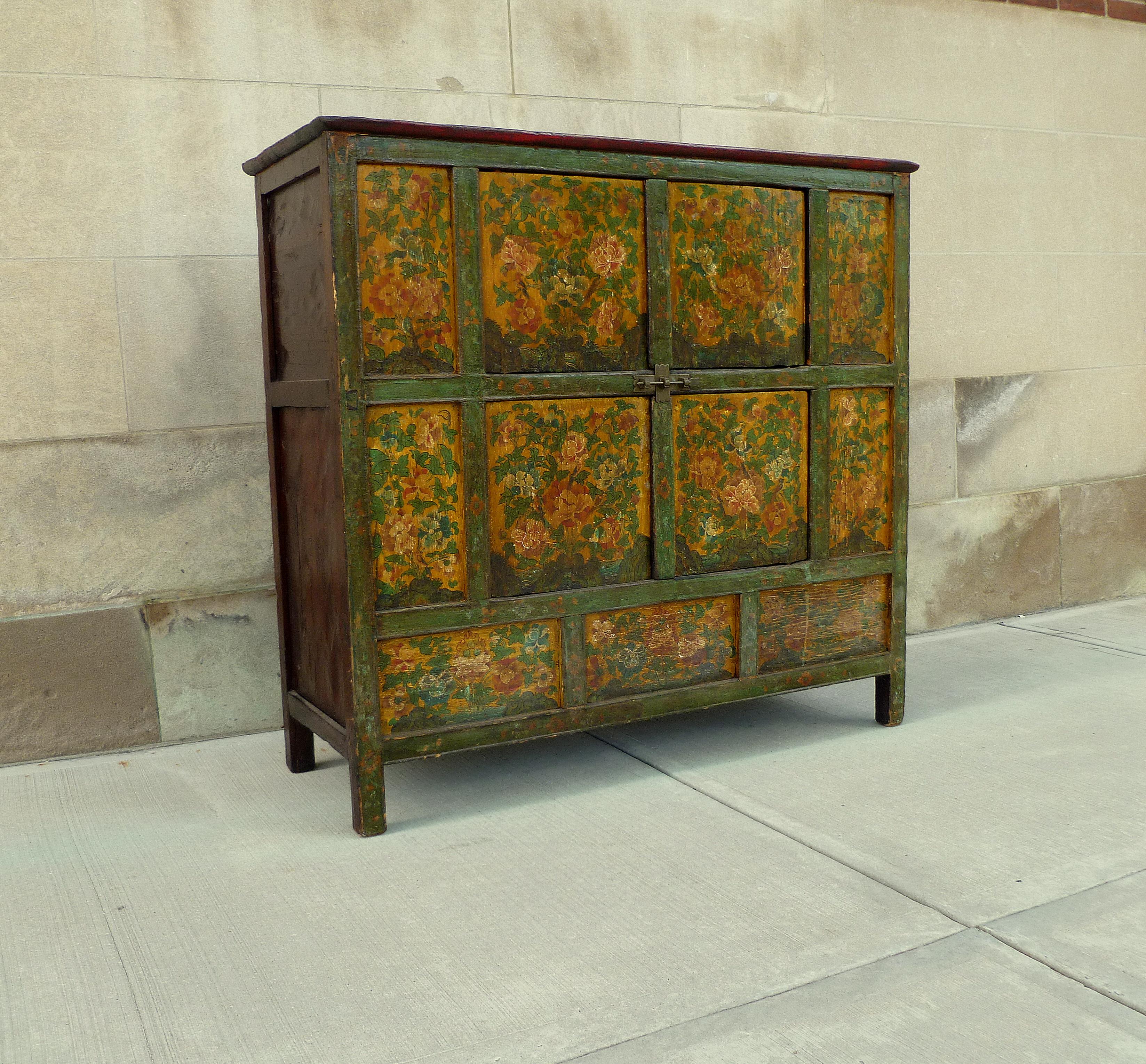 Tibetan Chest with Floral Motif 2