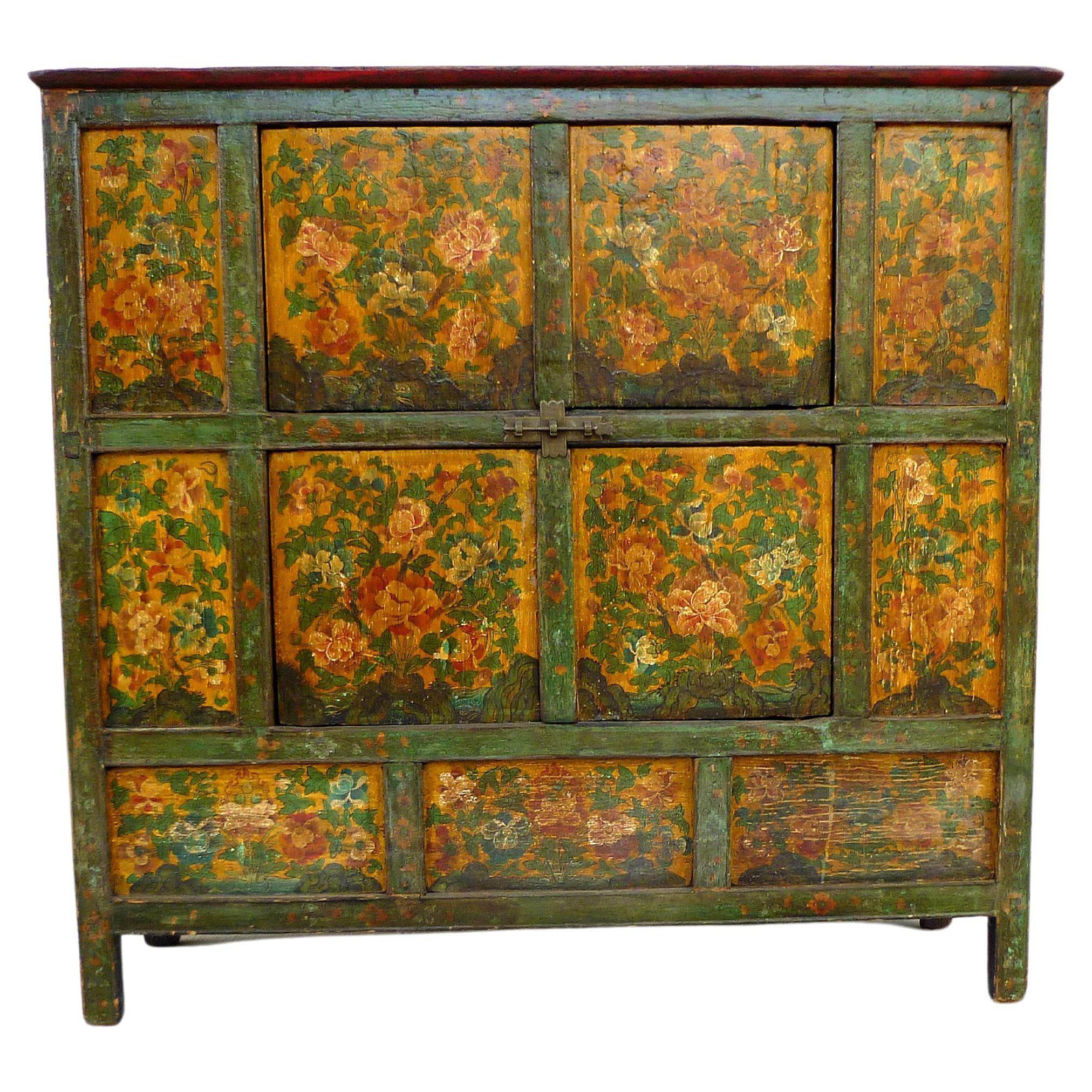 Tibetan Chest with Floral Motif