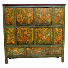 Antique Tibetan Chest with Floral Motif