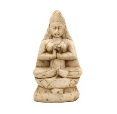 Tibetan-China Qing Dynasty 18th Century circa 1800 Carved Seated Buddha Deity
