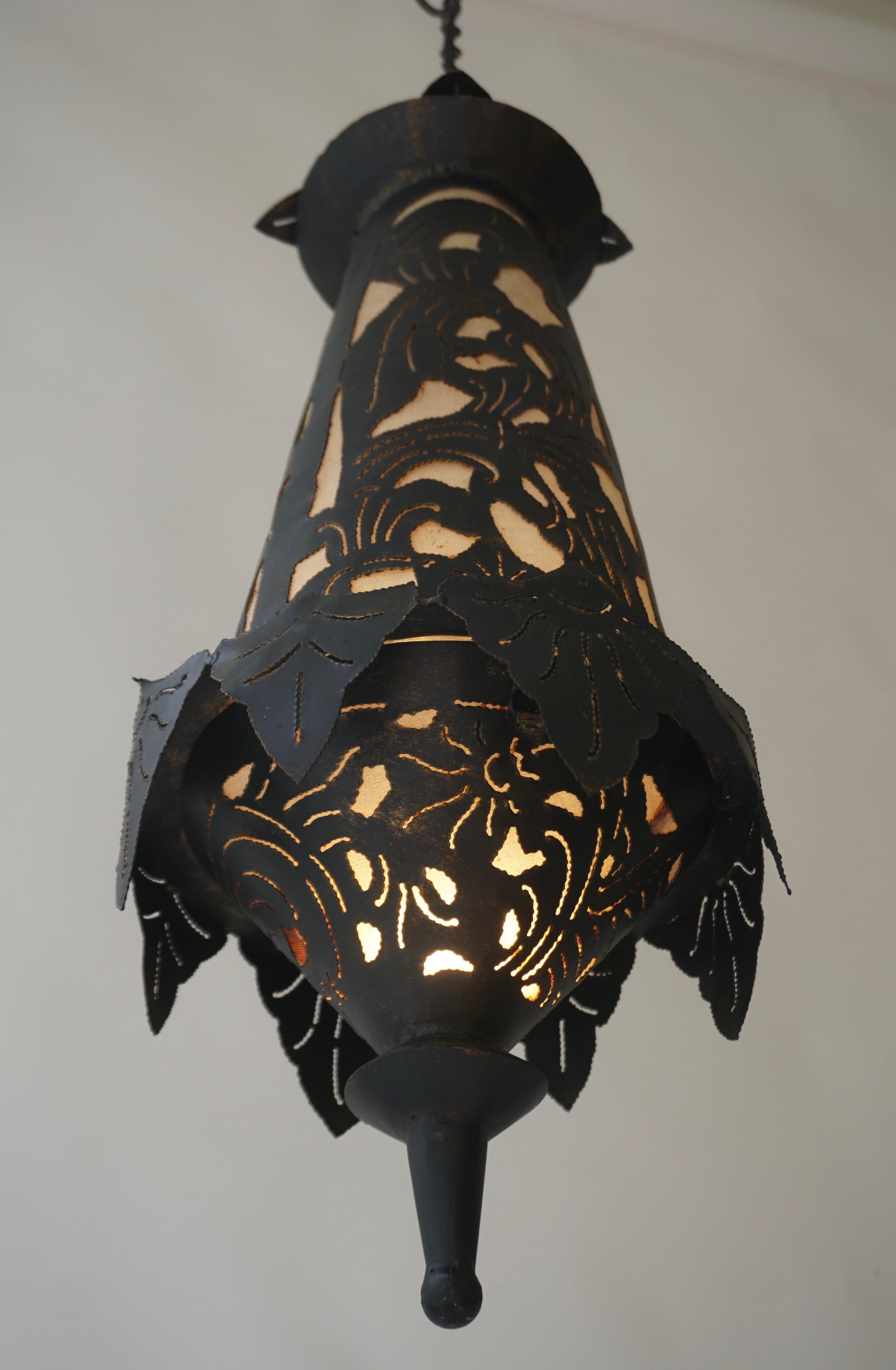 Tibetan Copper Pendant Lamp or Lantern For Sale 6