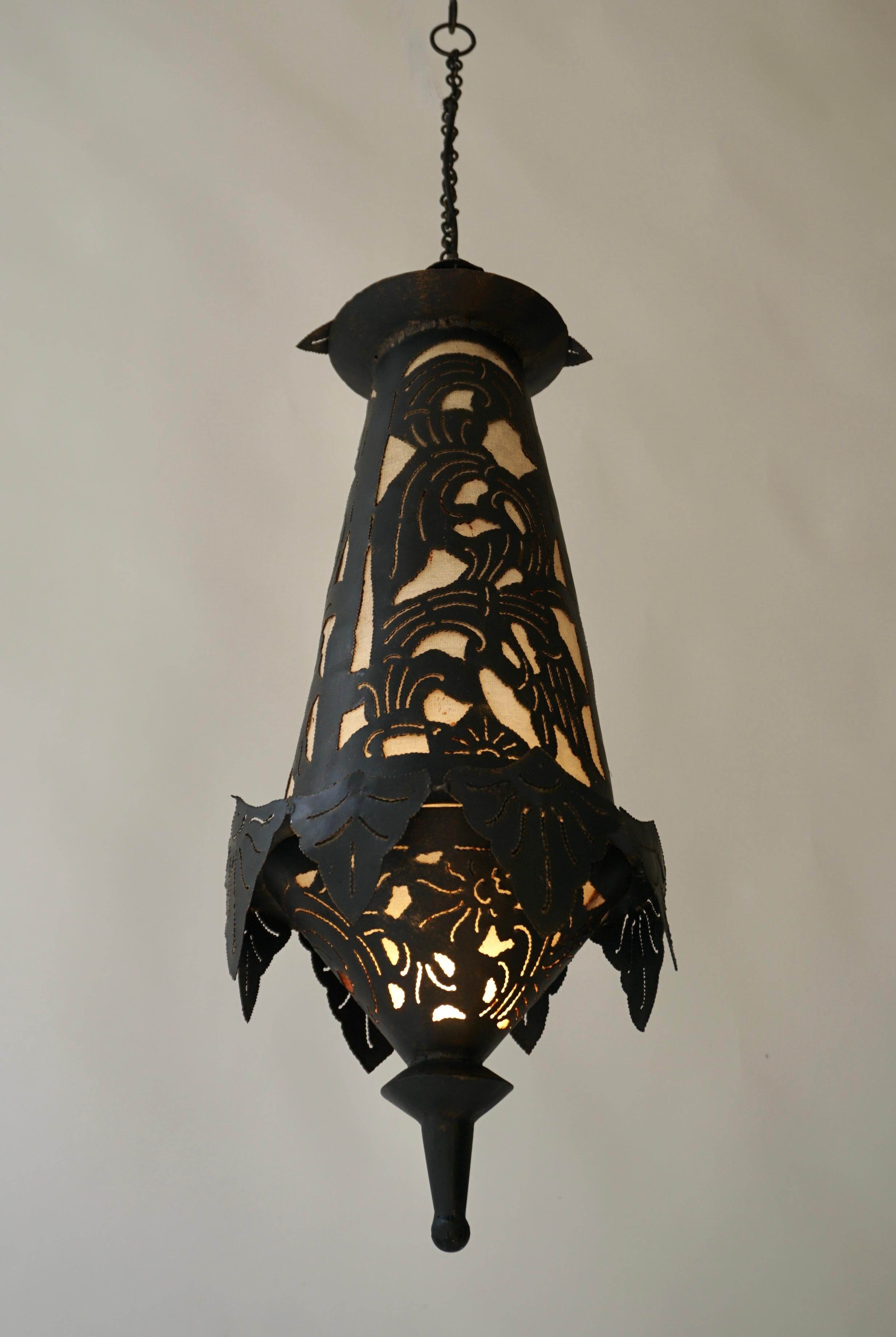 Tibetan Copper Pendant Lamp or Lantern For Sale 1