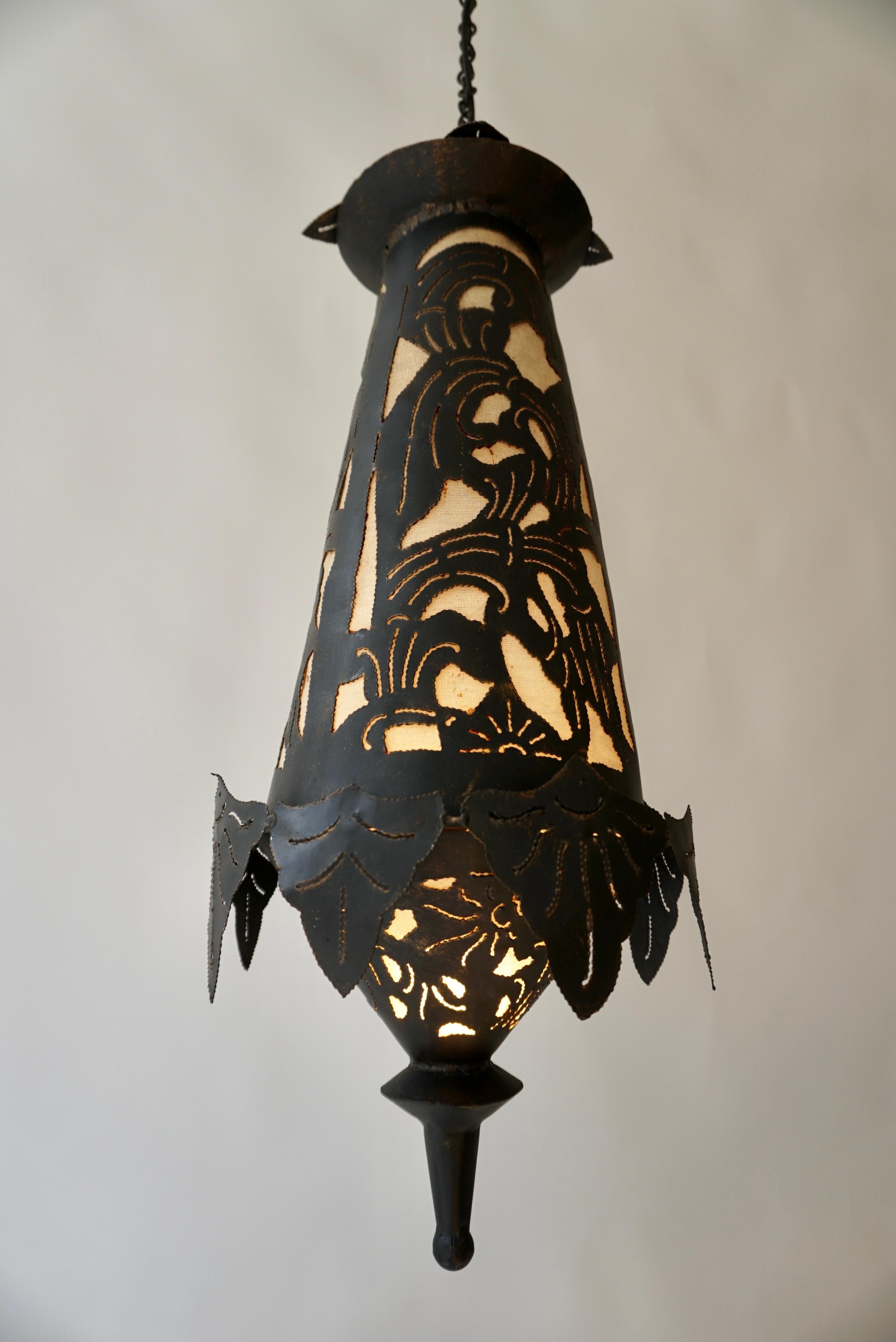 Tibetan Copper Pendant Lamp or Lantern For Sale 2
