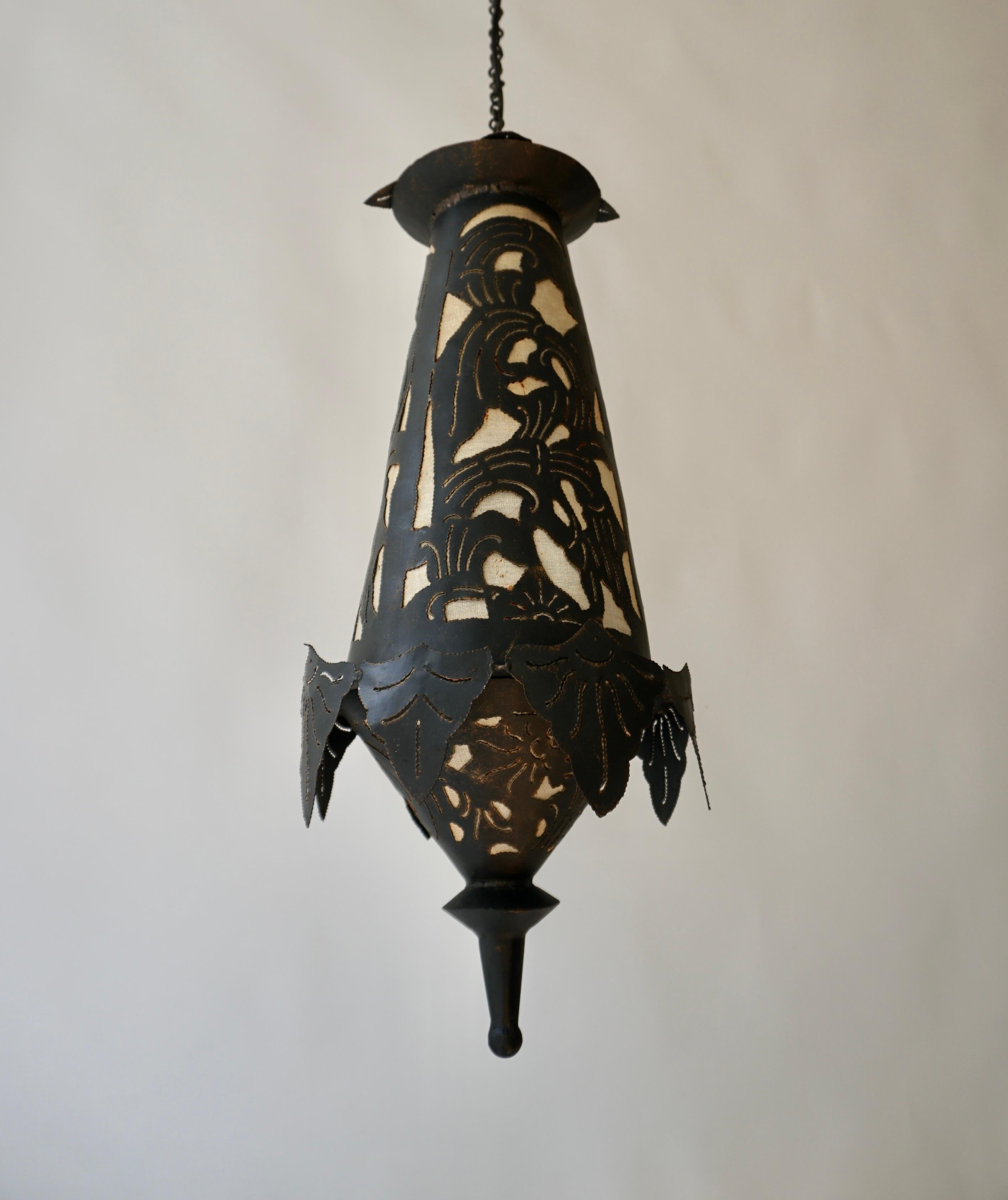 Tibetan Copper Pendant Lamp or Lantern For Sale 5