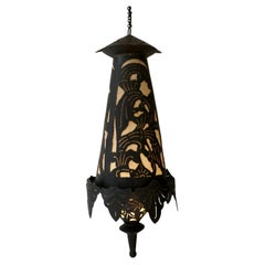Vintage Tibetan Copper Pendant Lamp or Lantern