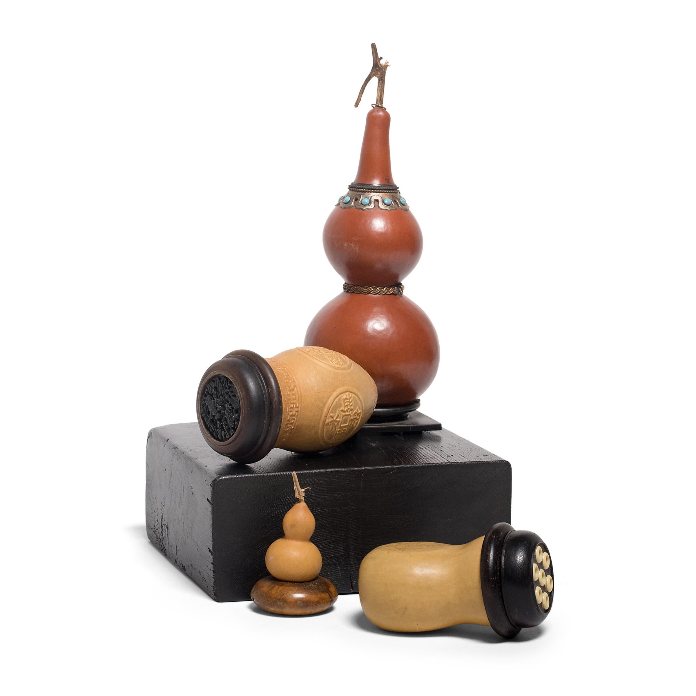 Tibetan Double Gourd Flask on Stand, c. 1850 For Sale 2