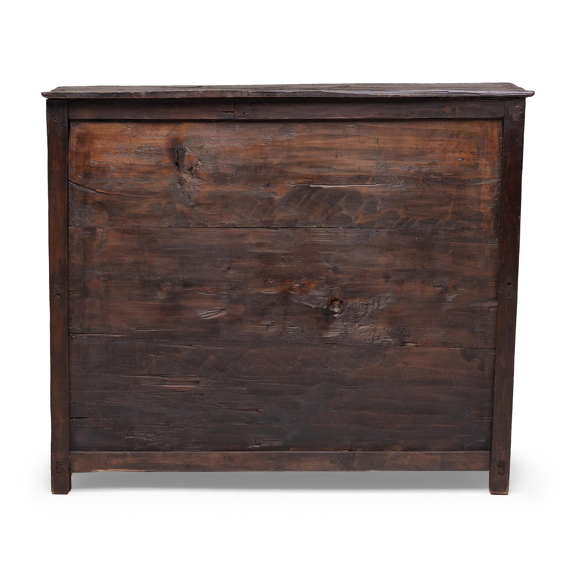 20th Century Tibetan Double Peony Cabinet, c. 1900