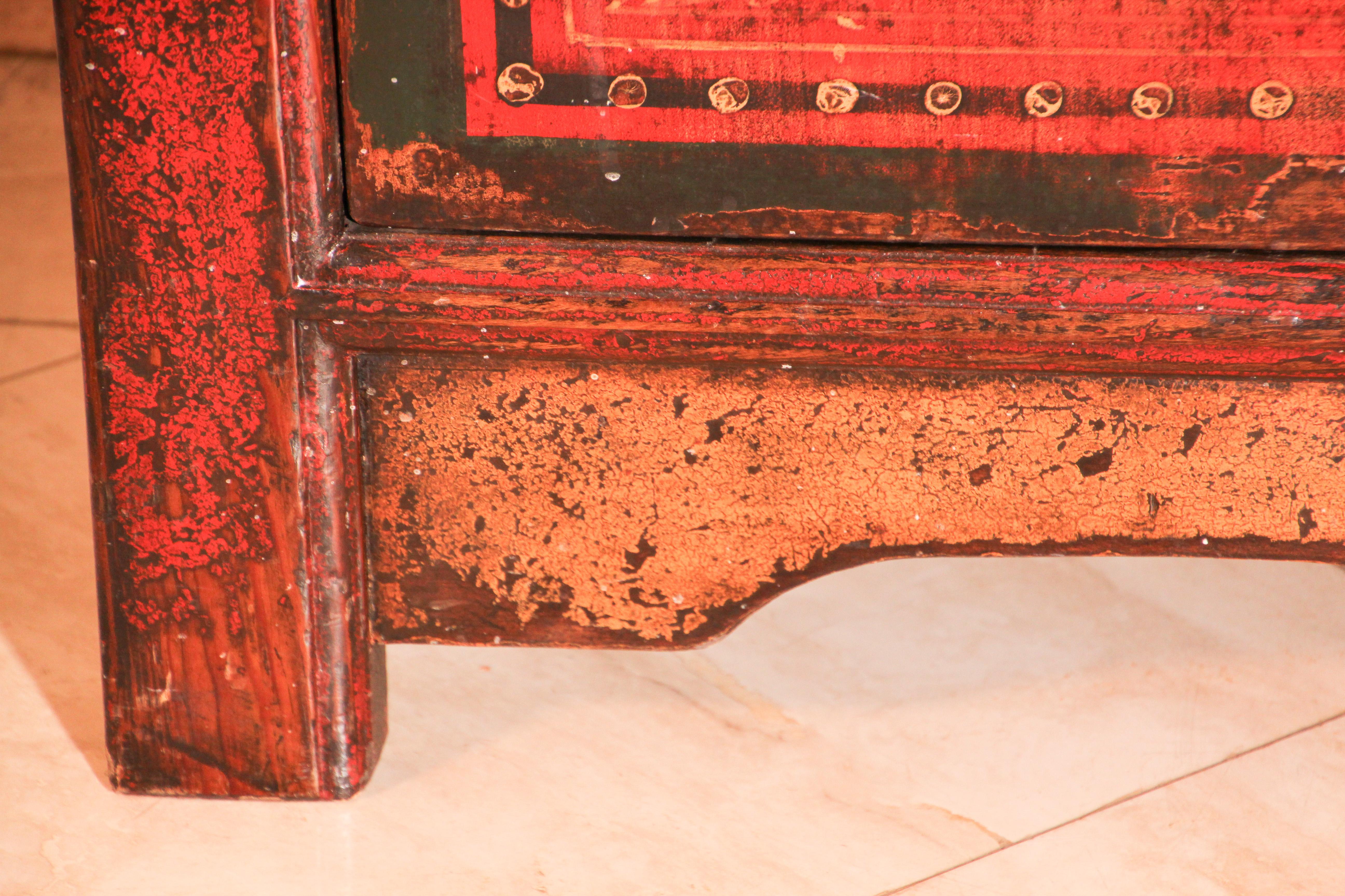 Tibetan Dowry Hand Painted Cabinet 1