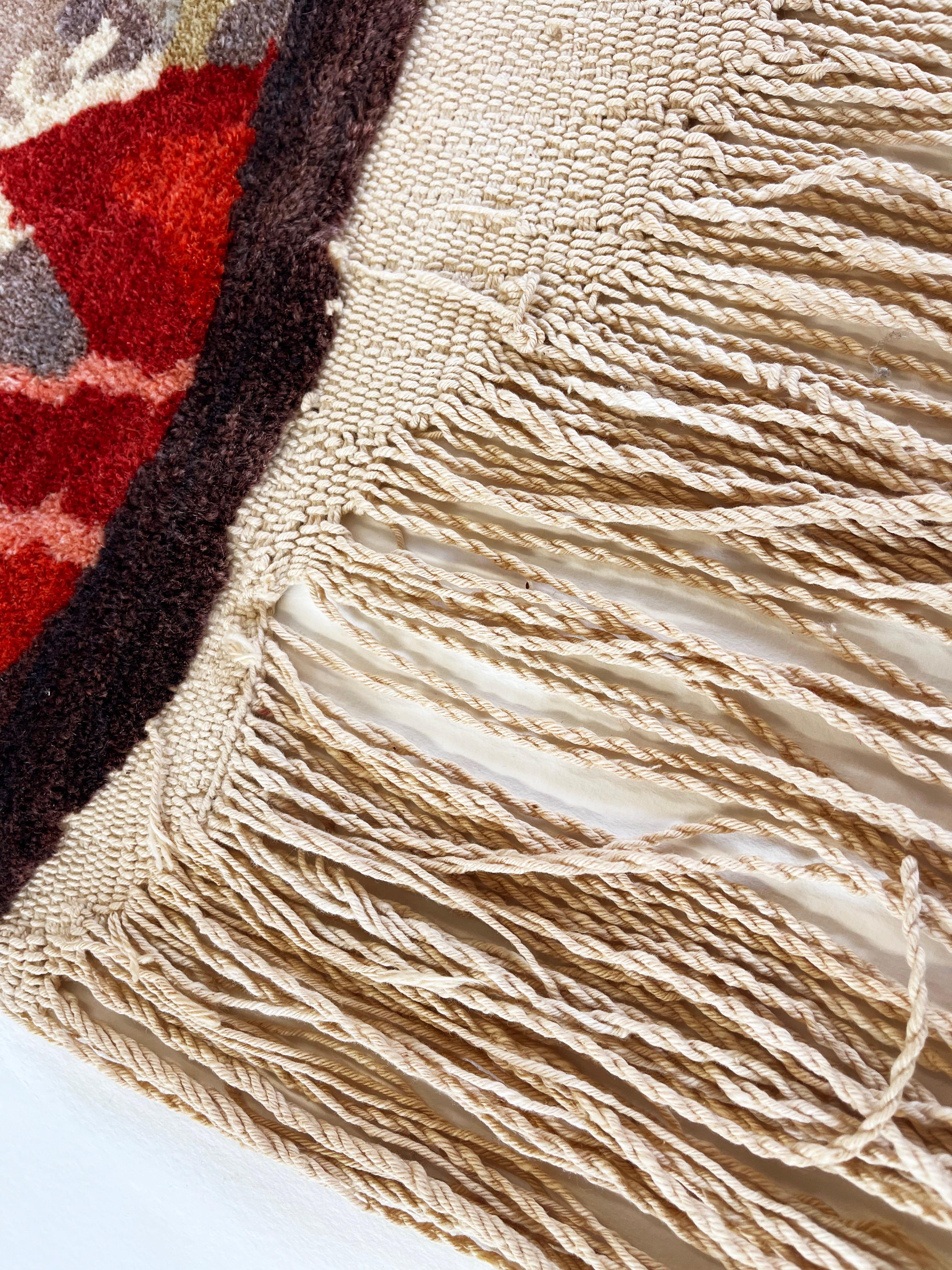 Tibetan Dragon Rug Pure Wool Hand Knotted, Asymmetrical Tapestry, 1970s For Sale 8