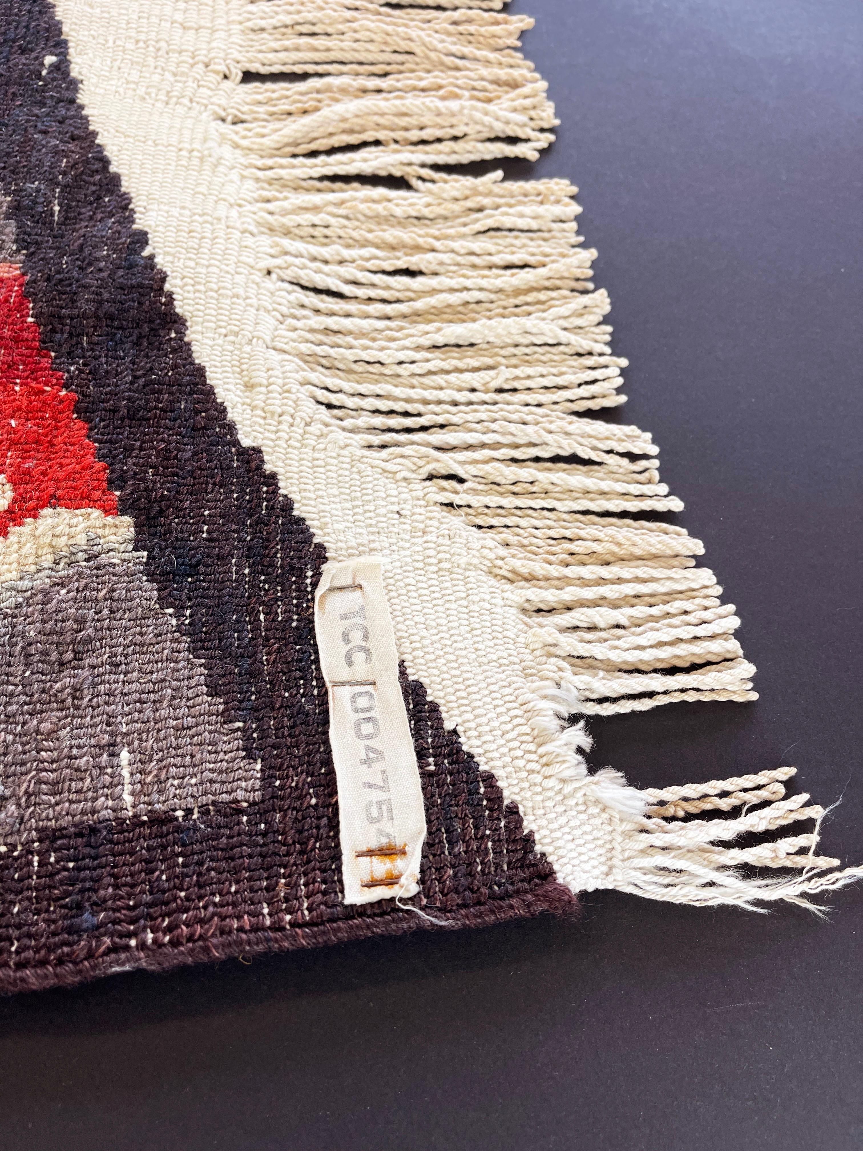Tibetan Dragon Rug Pure Wool Hand Knotted, Asymmetrical Tapestry, 1970s For Sale 2