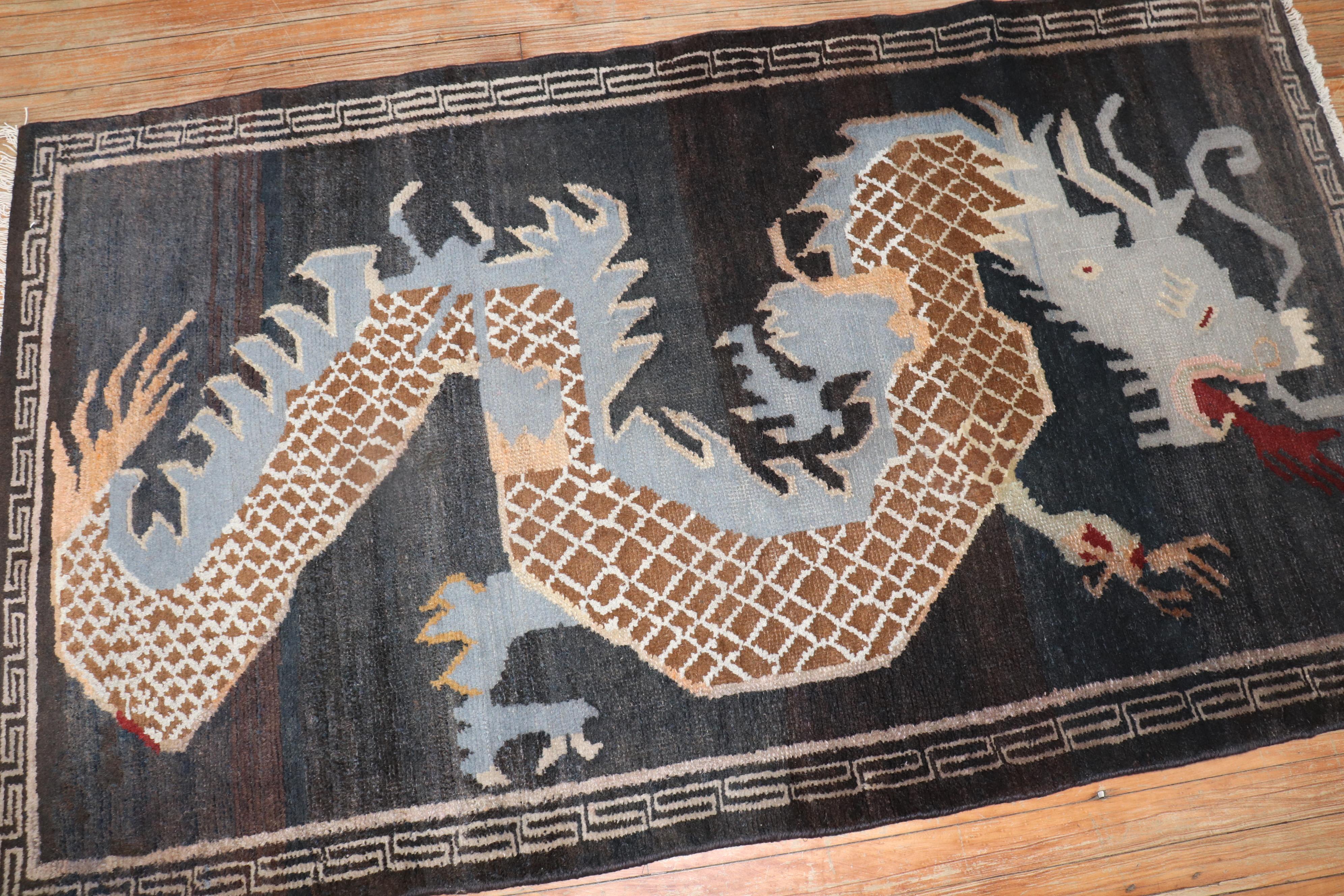 Tibetan Dragon Vintage Rug at 1stDibs