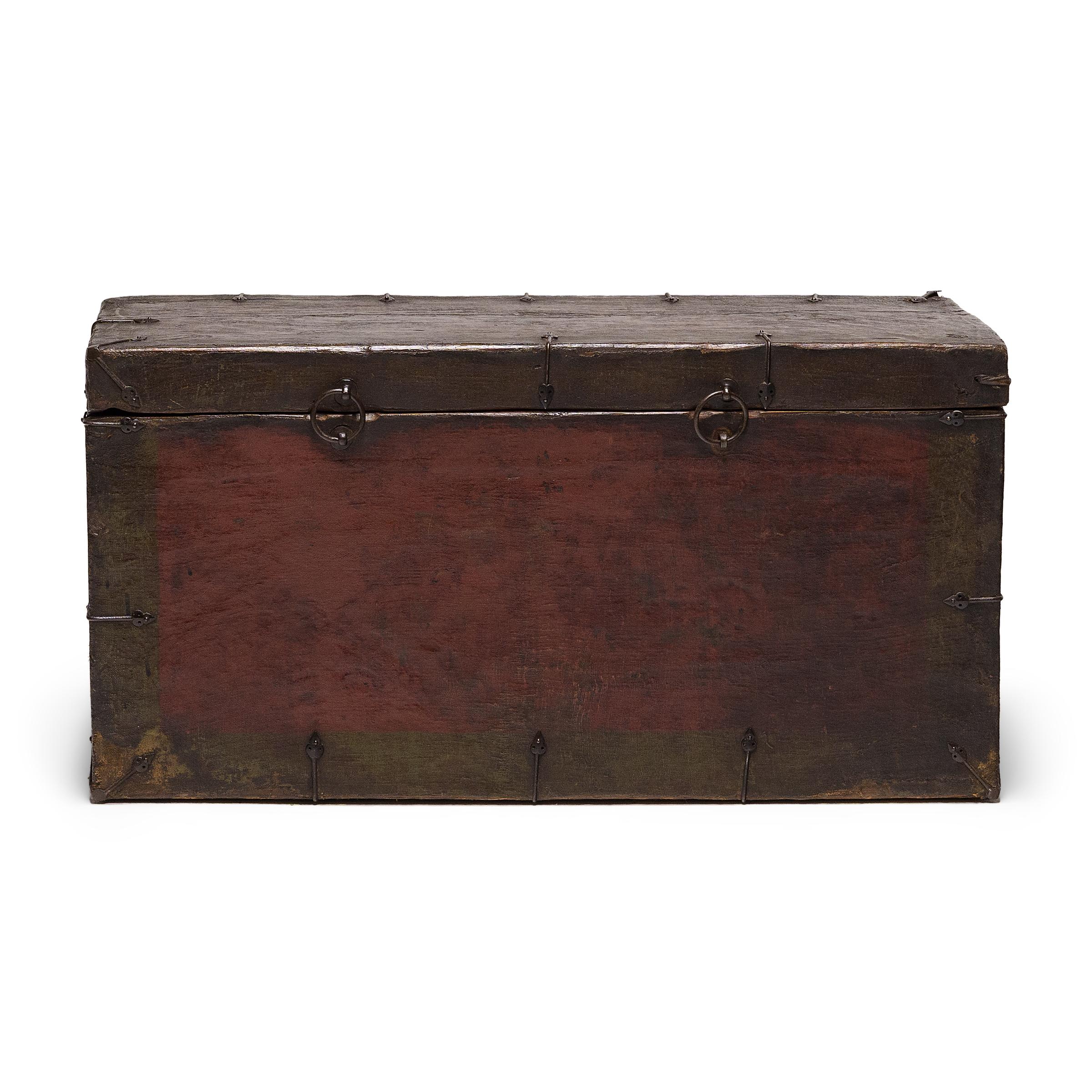 19th Century Tibetan Flaming Jewel Trunk, c. 1850 For Sale