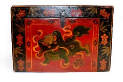 Tibetan Foo Dog Box Hand Painted Box 4