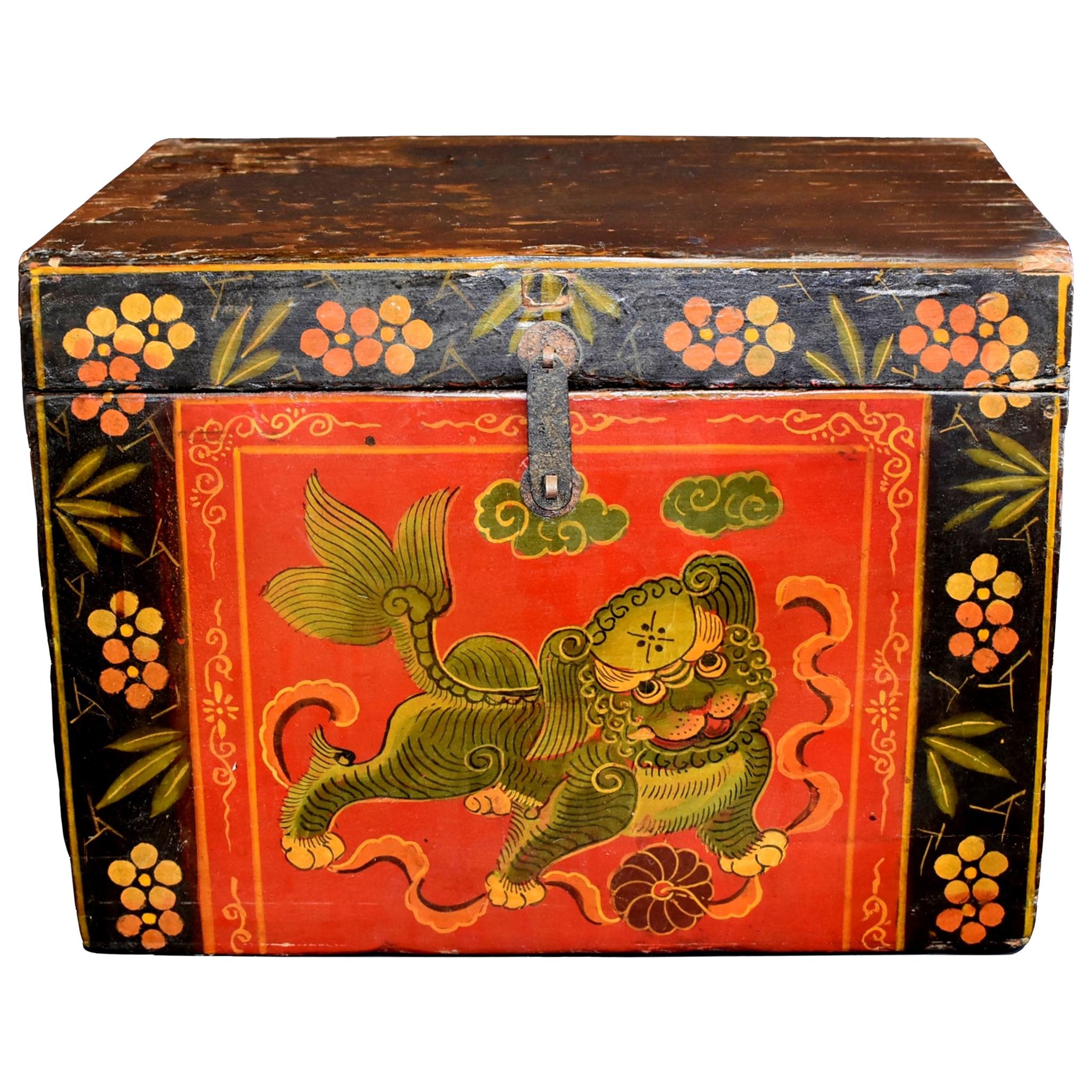 Tibetan Foo Dog Box Hand Painted Box 5