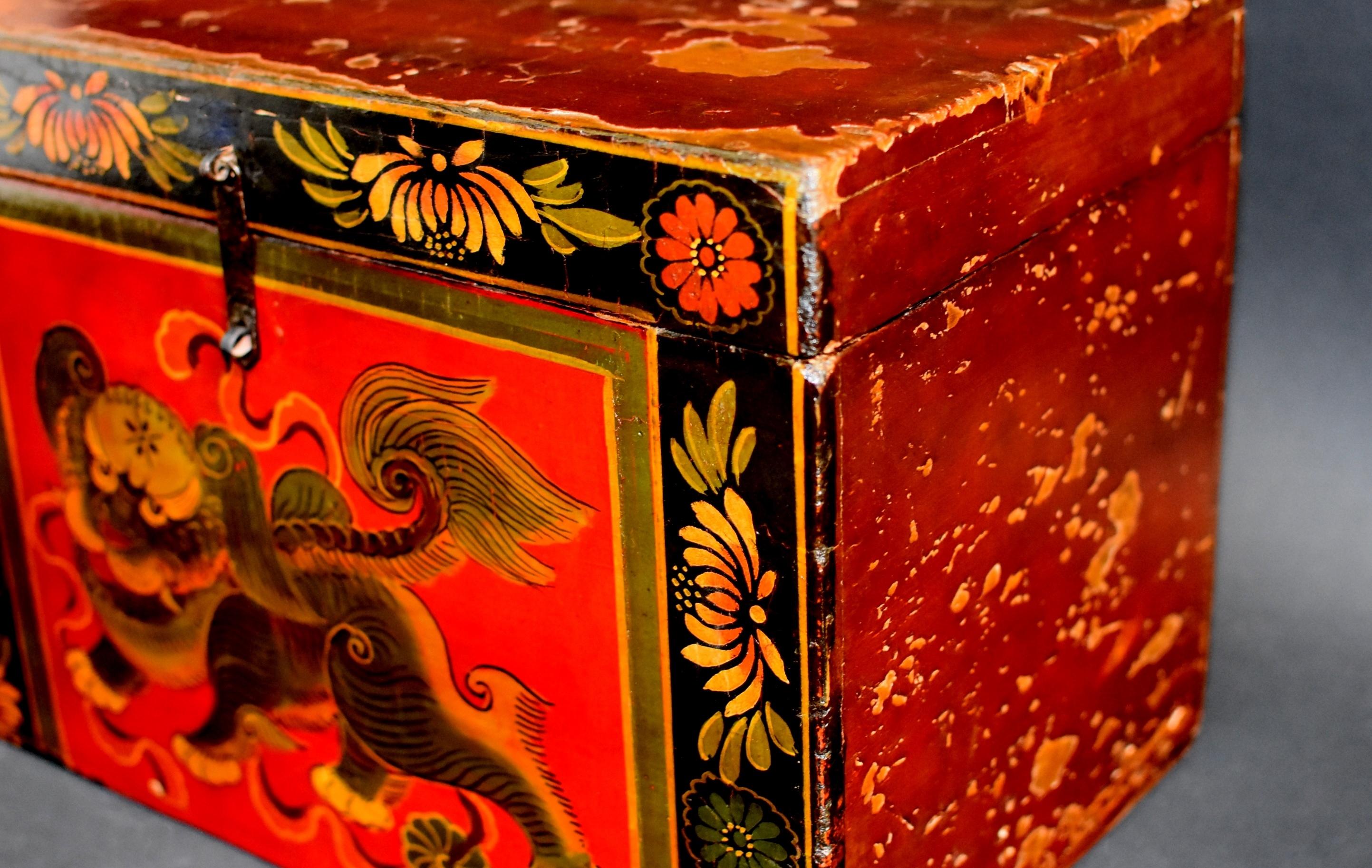 Tibetan Foo Dog Box Hand Painted Box 7 2