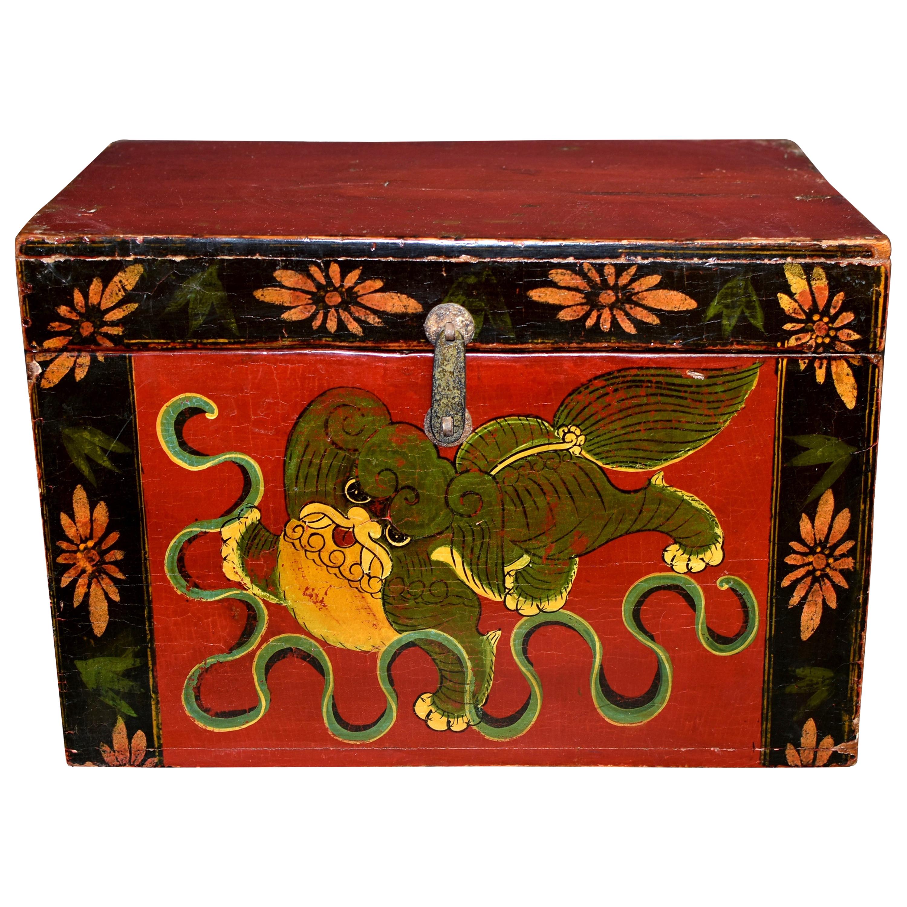Tibetan Foo Dog Box Hand Painted Box 9