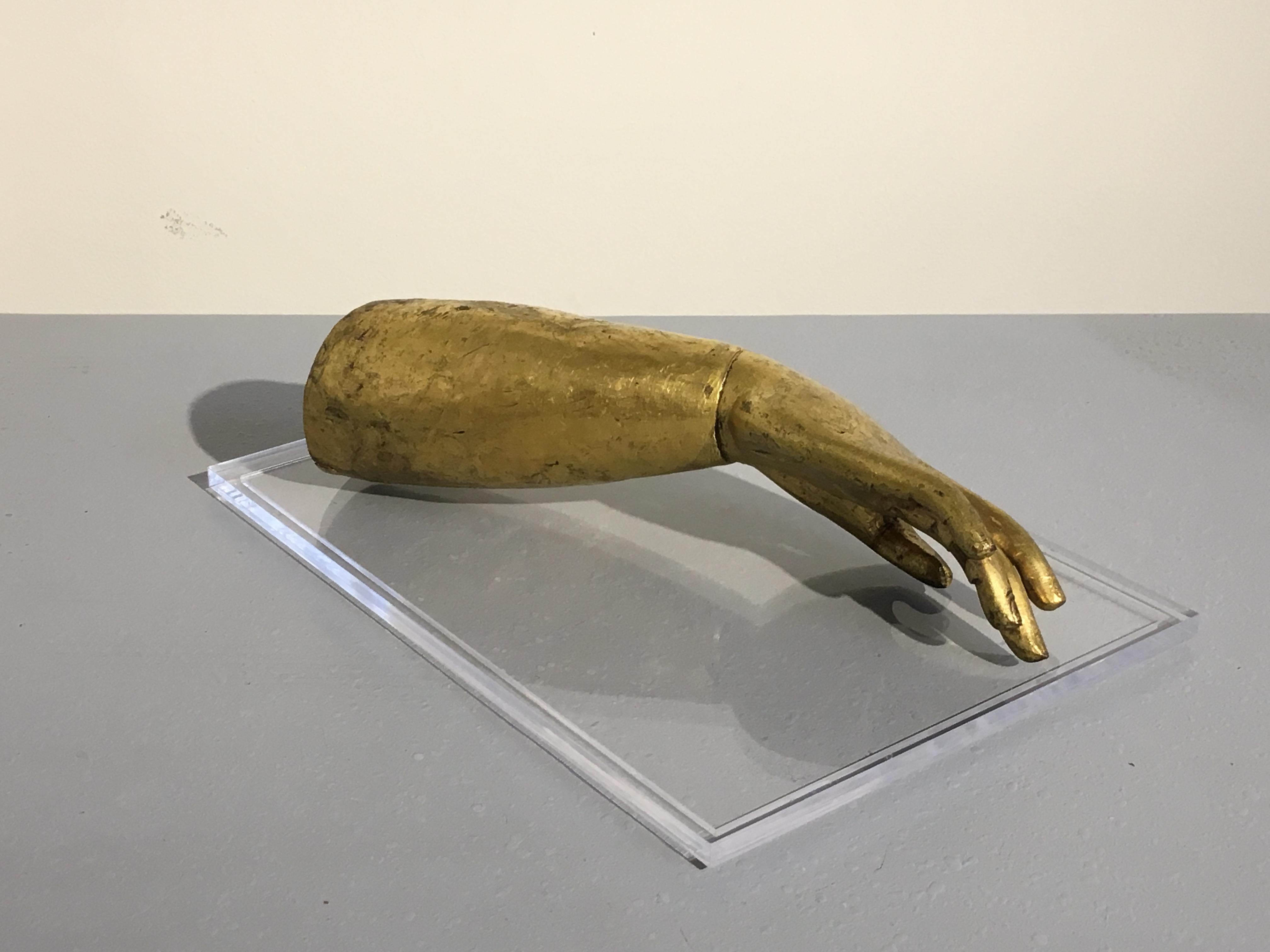 Cast Tibetan Gilt Bronze Arm of the Buddha, Early 19th Century For Sale