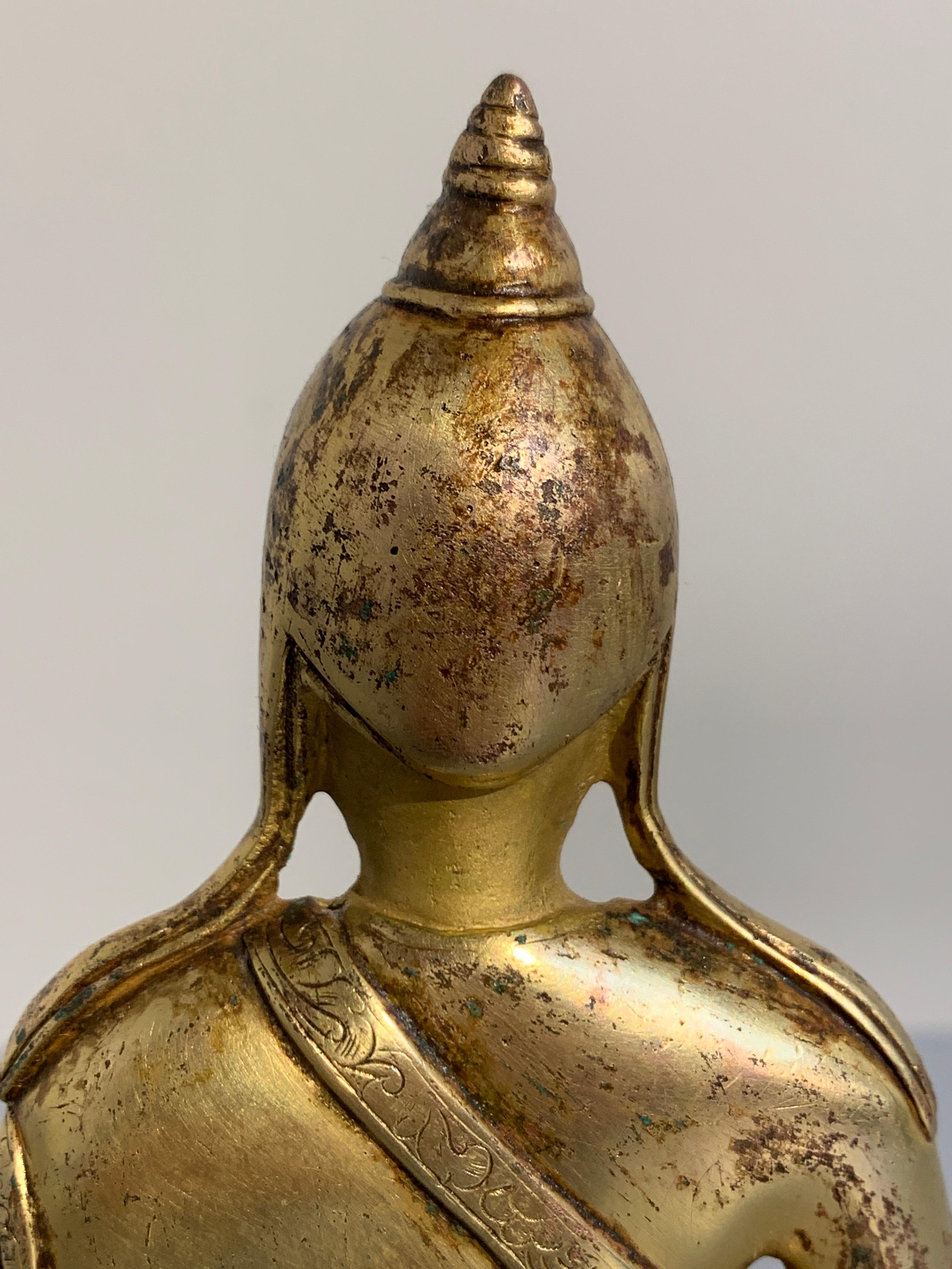 Tibetan Gilt Bronze Figure of Shantideva, 16th-17th Century, Tibet 9