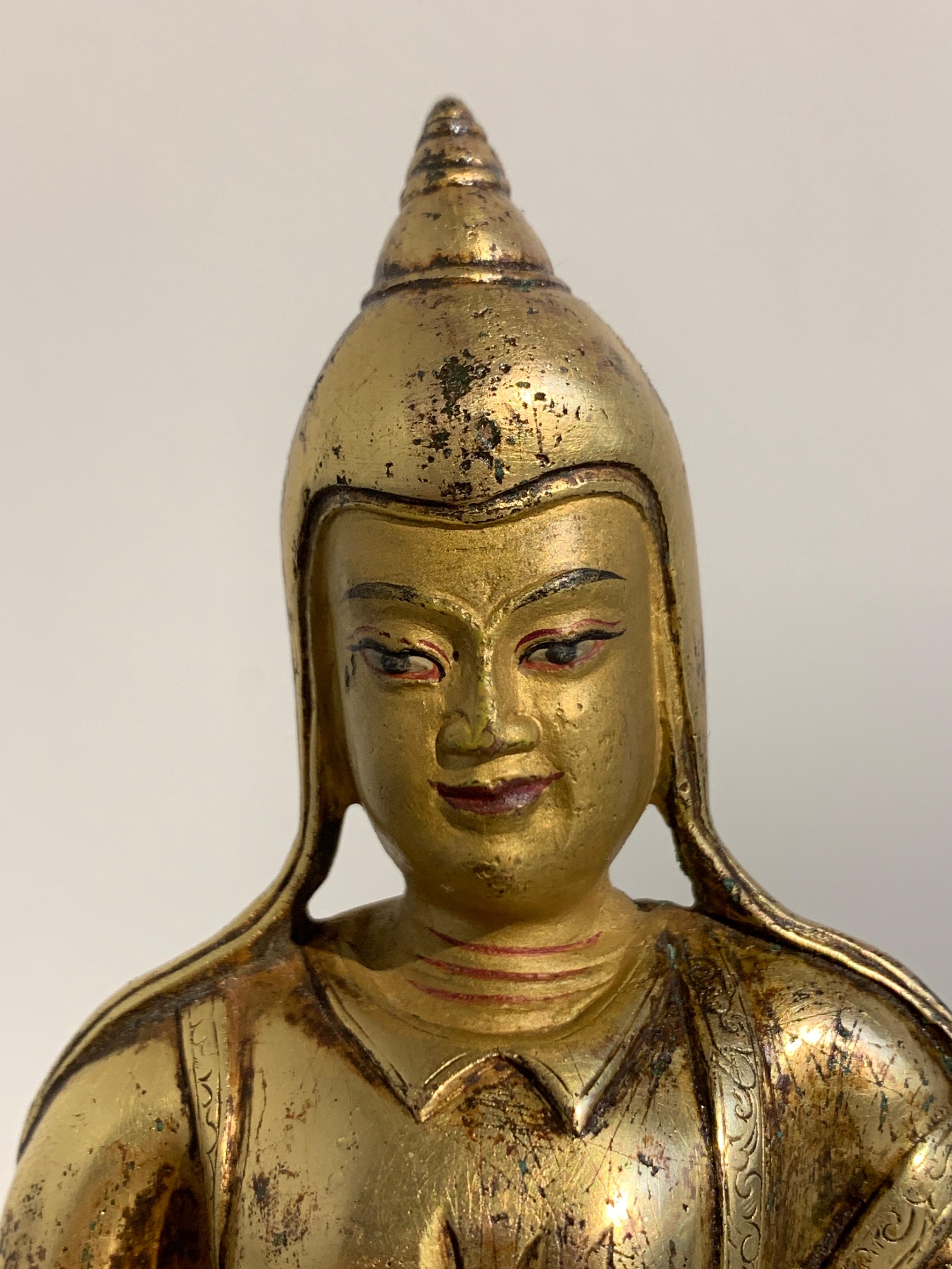 Tibetan Gilt Bronze Figure of Shantideva, 16th-17th Century, Tibet 1