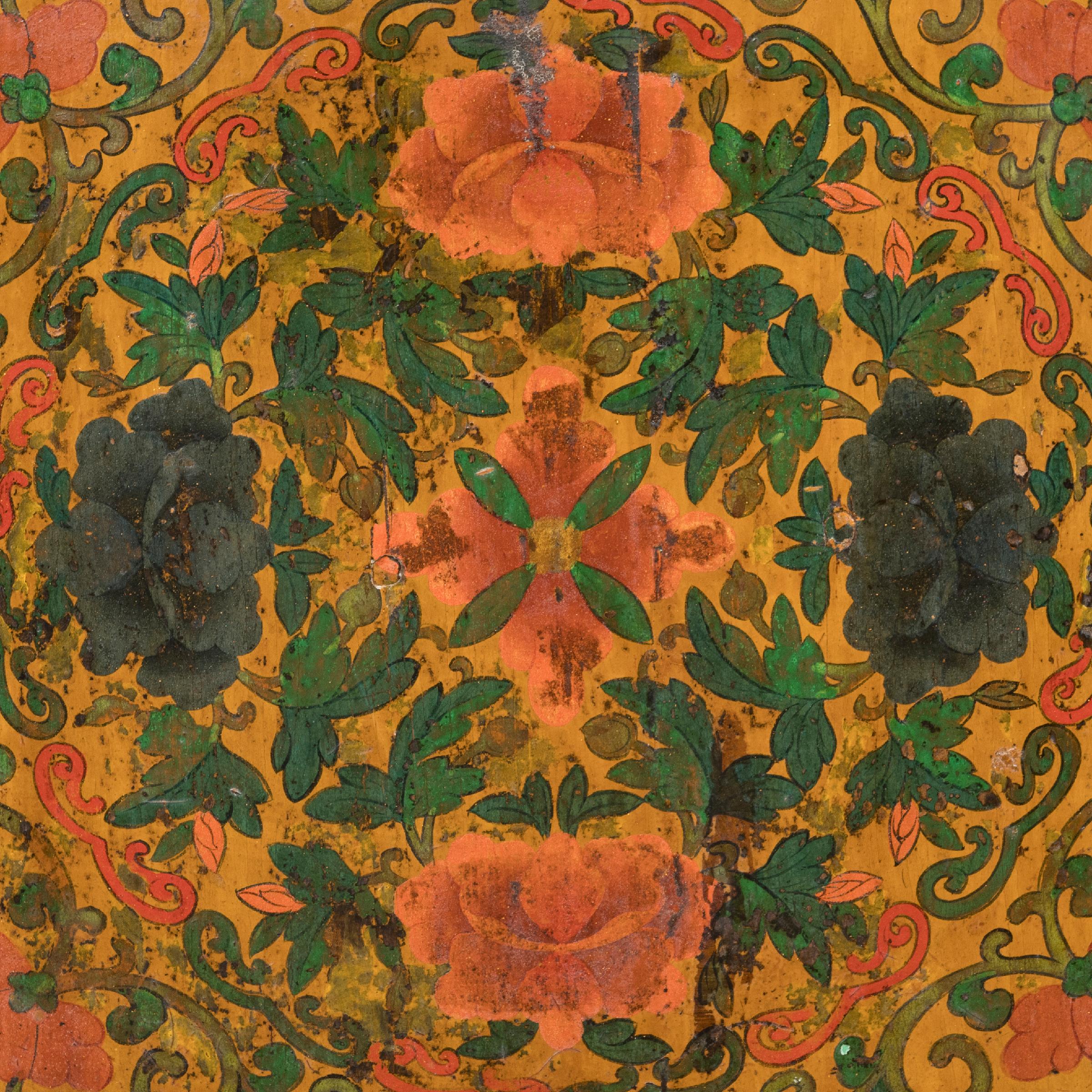 Tibetan Golden Peony Cabinet, c. 1850 For Sale 2