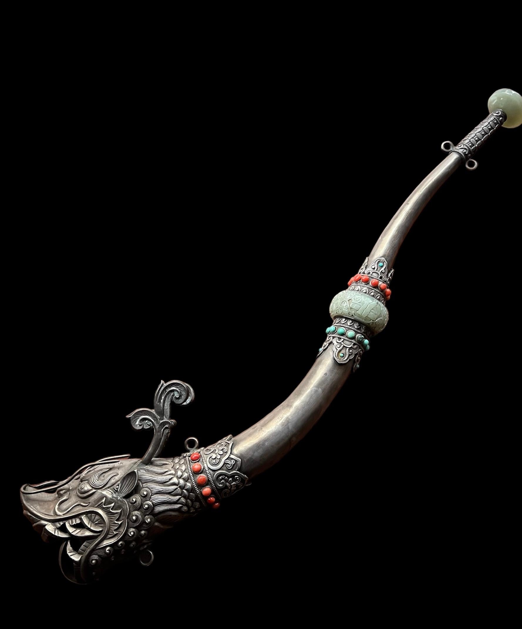 Tibetan hand beaten trumpet (kingling) For Sale 9