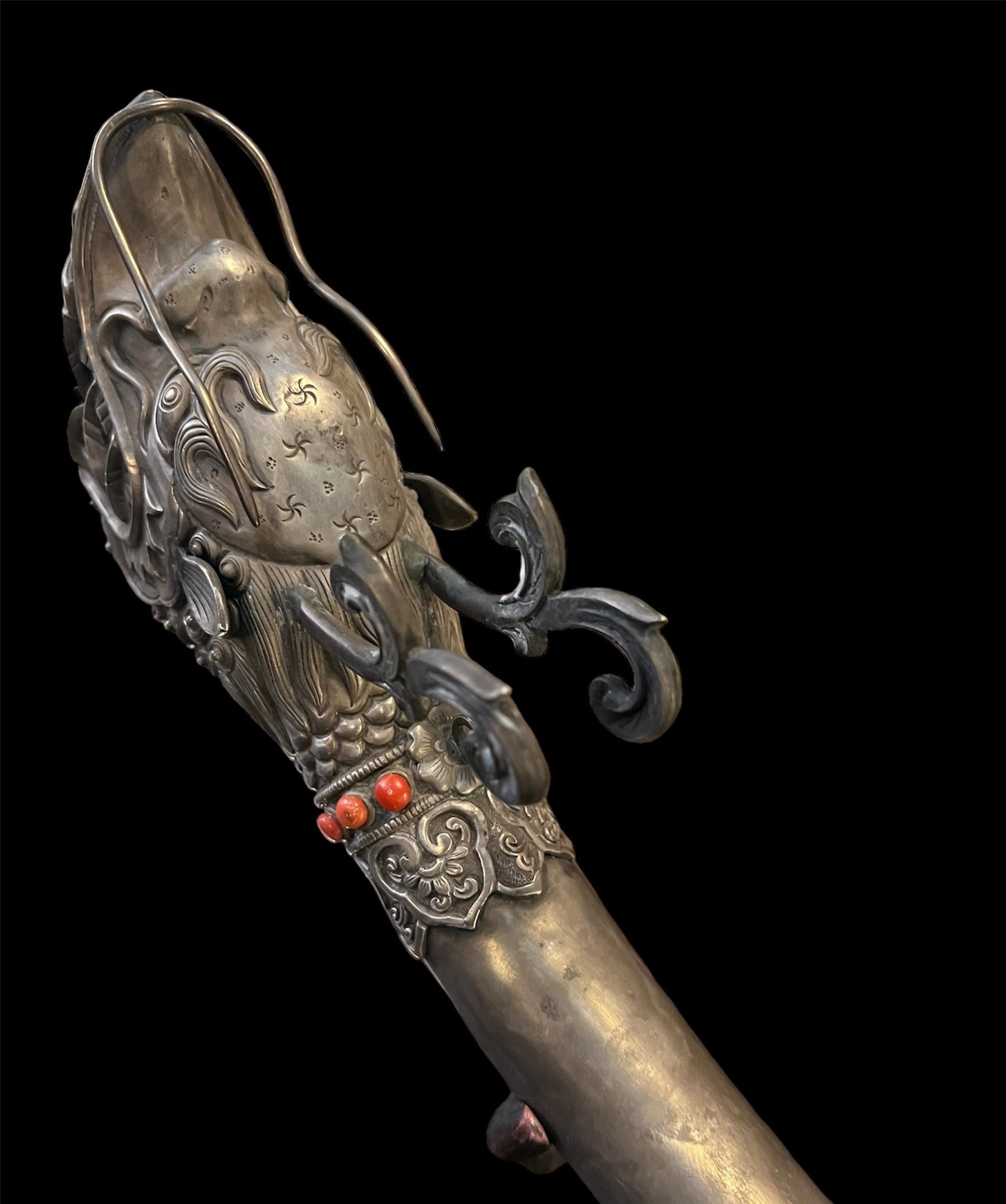 Tibetan hand beaten trumpet (kingling) For Sale 2