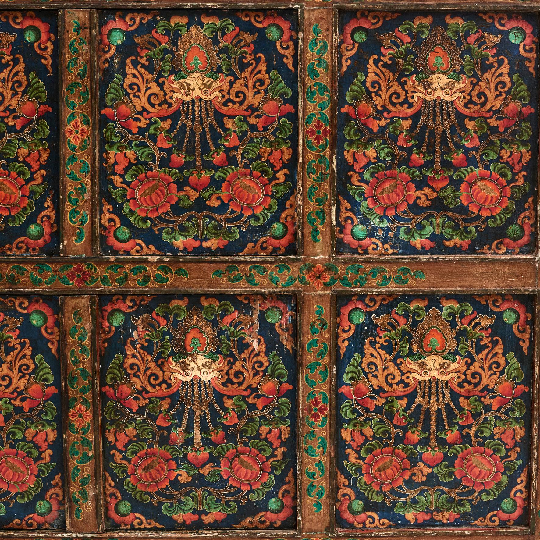 Other Antique Tibetan Hand Painted Alter Cabinet