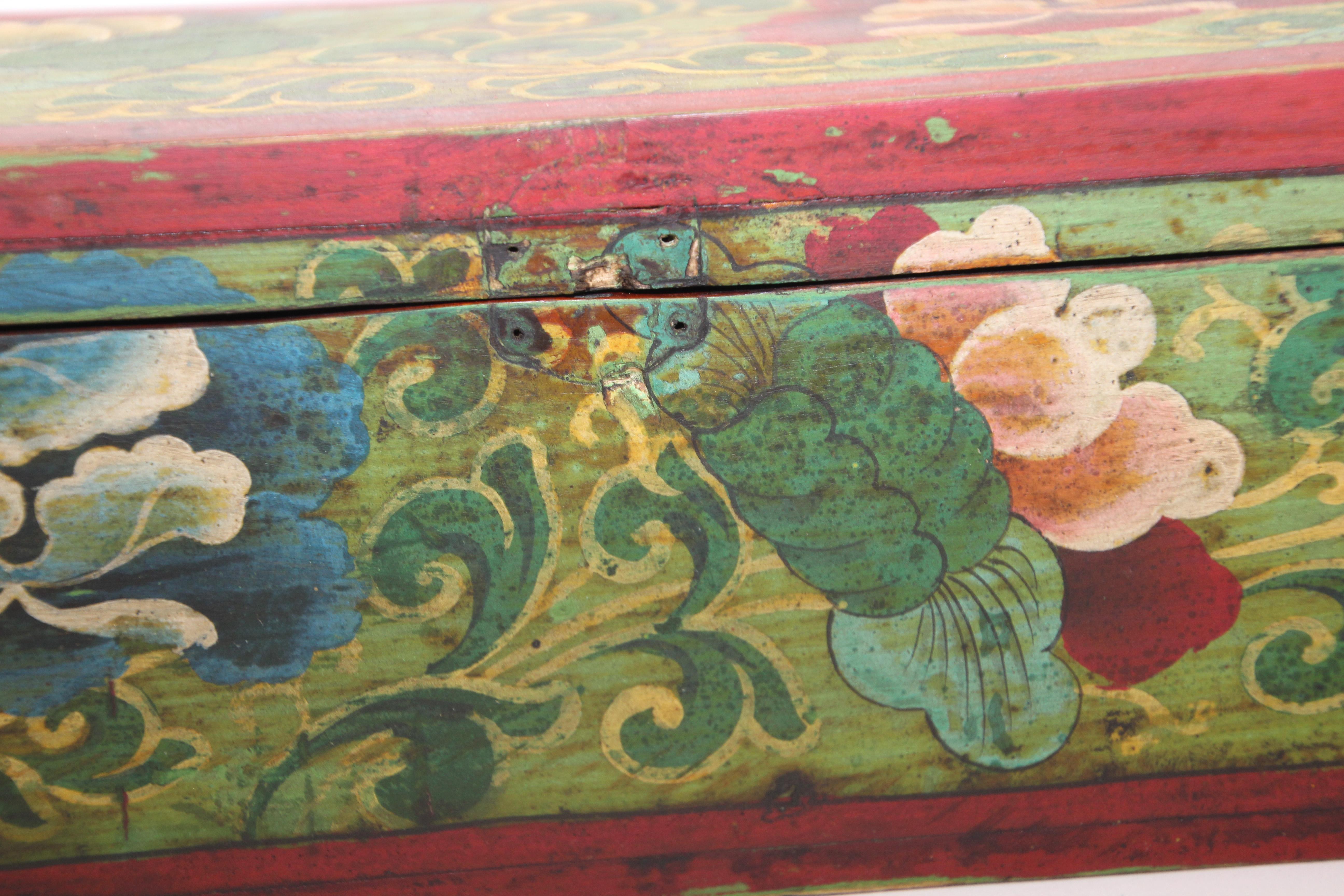 Tibetan Hand Painted Decorative Box with Floral Designs 6