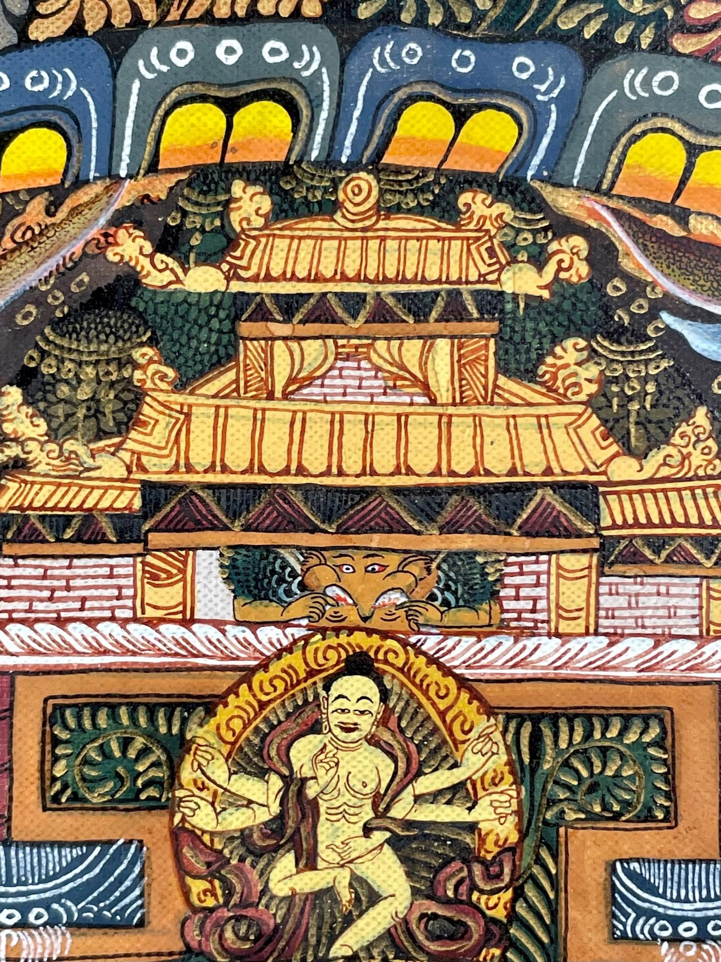 Tibetan Hand Painted Mandala Thangka Painting with 24K Gold 7