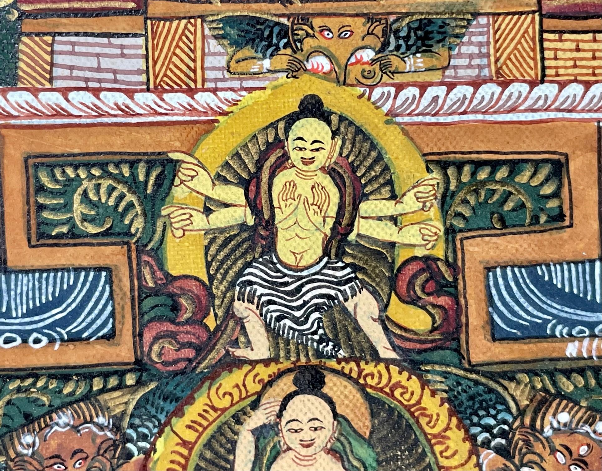 Tibetan Hand Painted Mandala Thangka Painting with 24K Gold 10