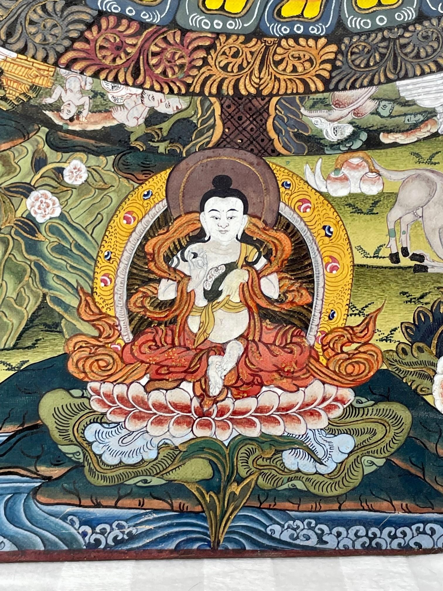 Tibetan Hand Painted Mandala Thangka Painting with 24K Gold 2