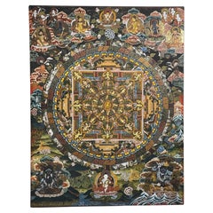 Tibetan Hand Painted Mandala Thangka Painting with 24K Gold