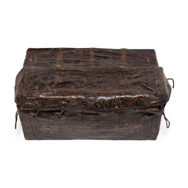Tibetan Hide Traveler's Trunk, C. 1850 For Sale at 1stDibs