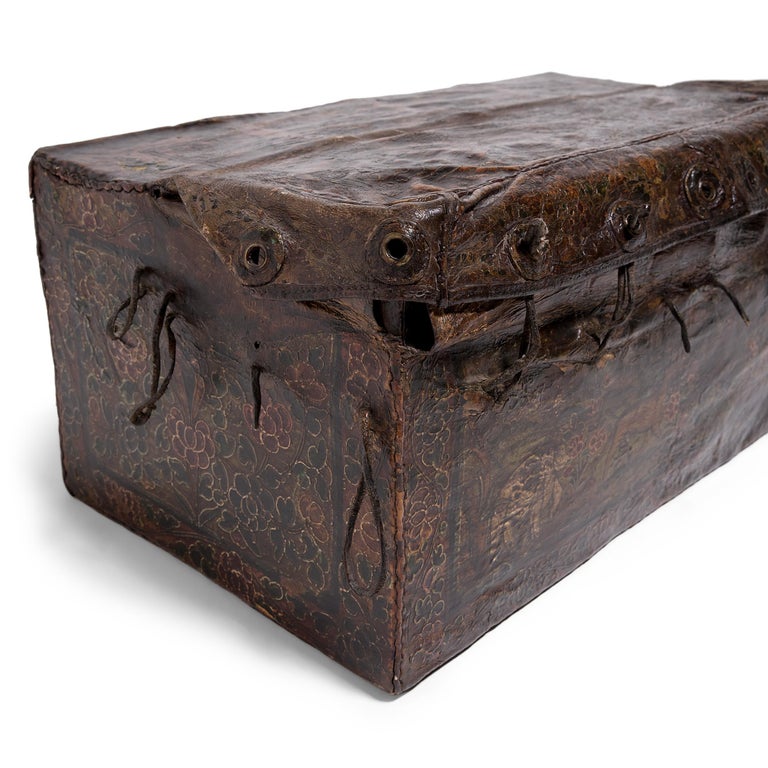 Tibetan Hide Traveler's Trunk, C. 1850 For Sale at 1stDibs