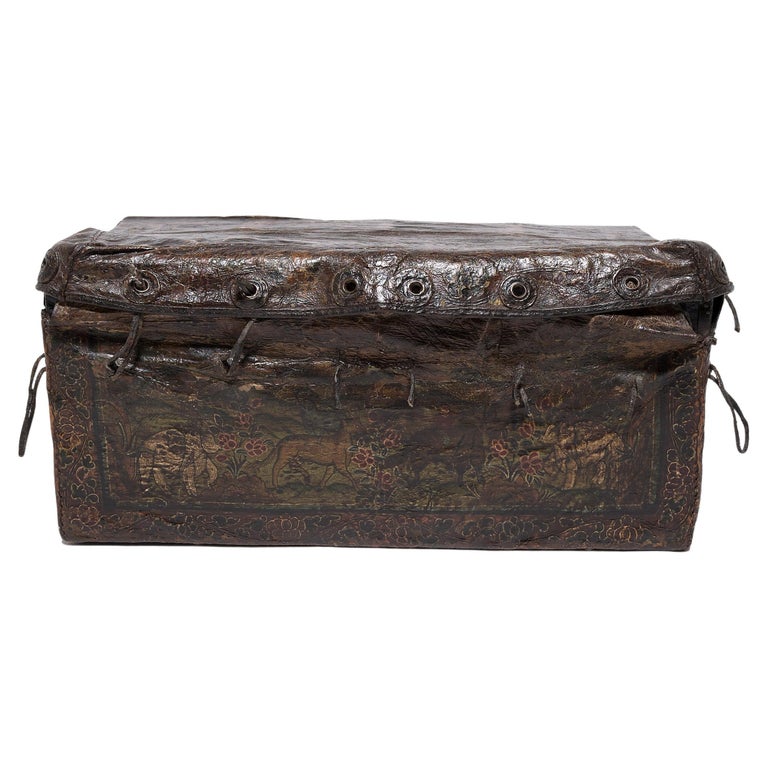 Tibetan Hide Traveler's Trunk, C. 1850 For Sale at 1stDibs